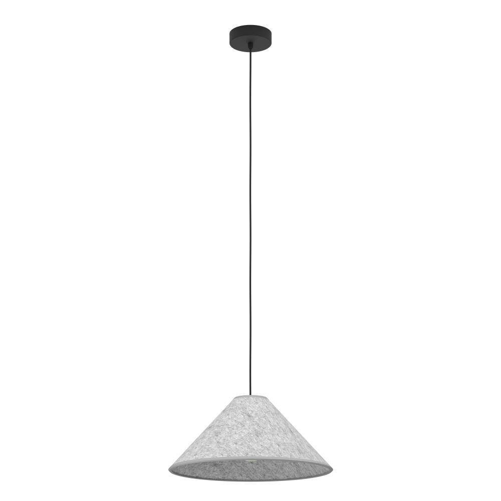 EGLO Hanglamp ALSAGER Hanglamp, vilt in grijs en metaal in zwart, E27 fitting, Ø 41 cm (1 stuk)