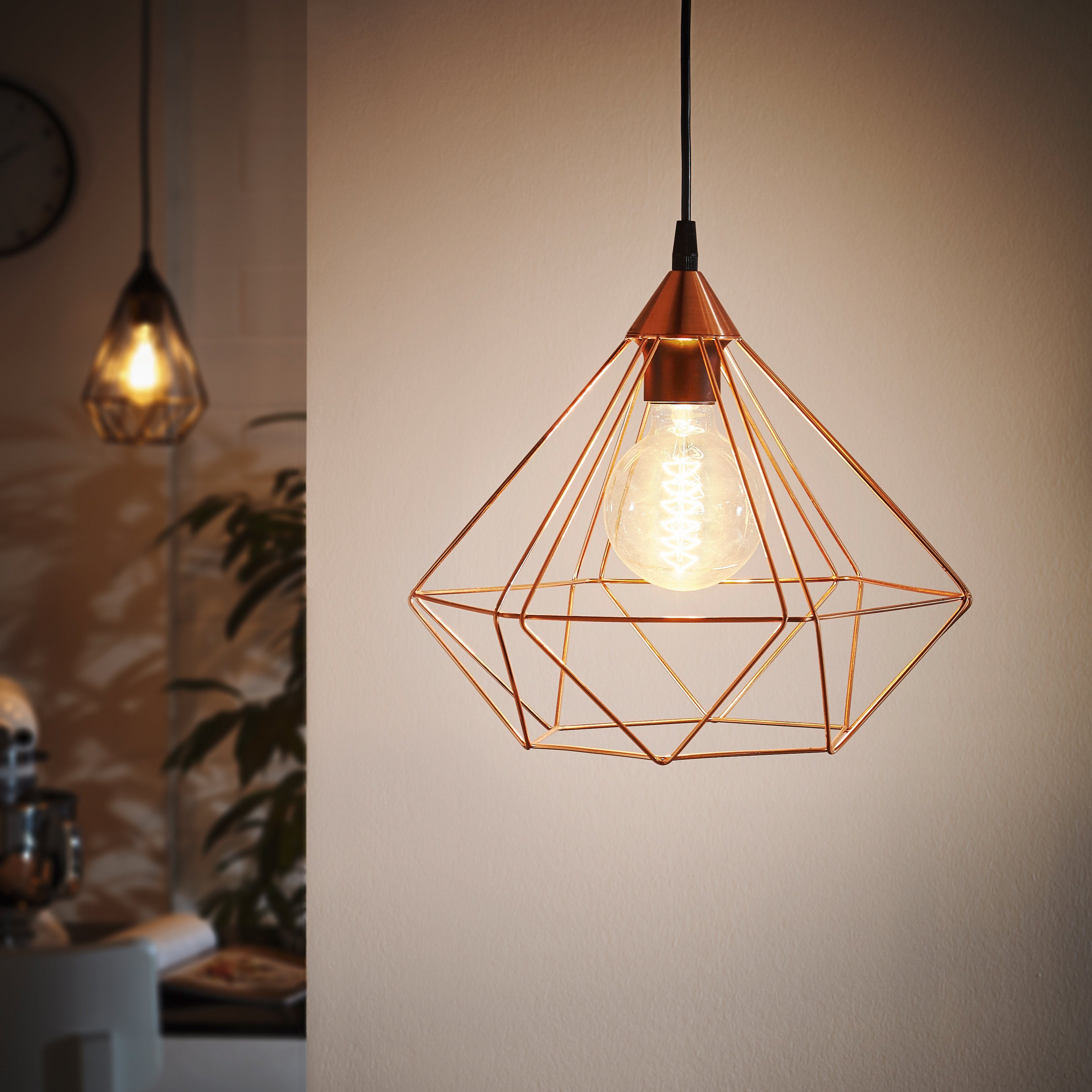 EGLO Hanglamp TARBES Vintage hanglamp, retro-look, staal, kunststof, E27, Ø32,5 cm