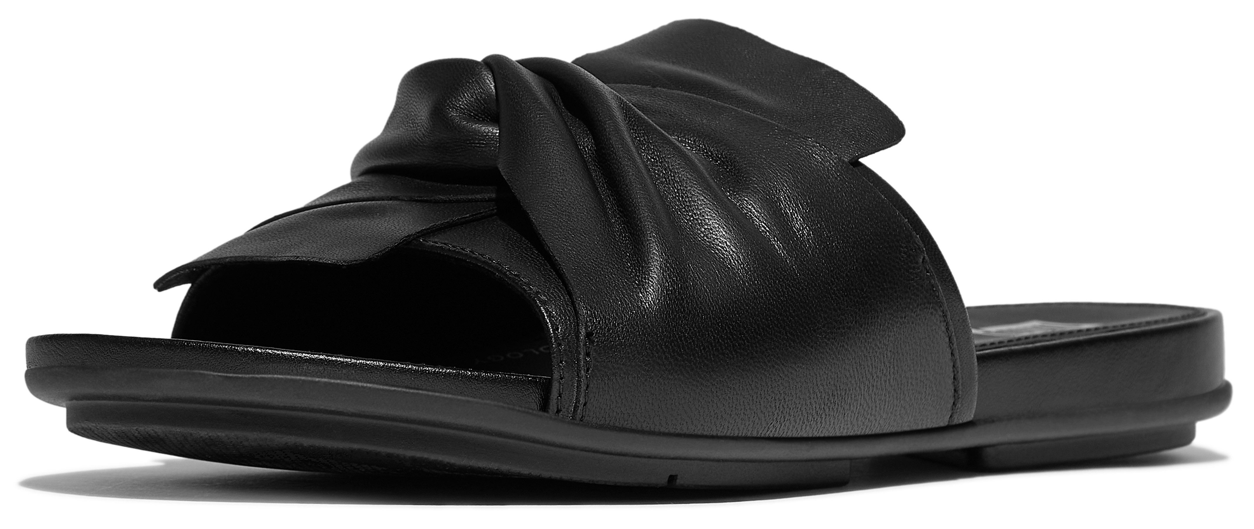 Fitflop Slippers GRACIE SOFT-TWIST LEATHER SLIDES , pool slides, sandaal met dynamicush-technologie