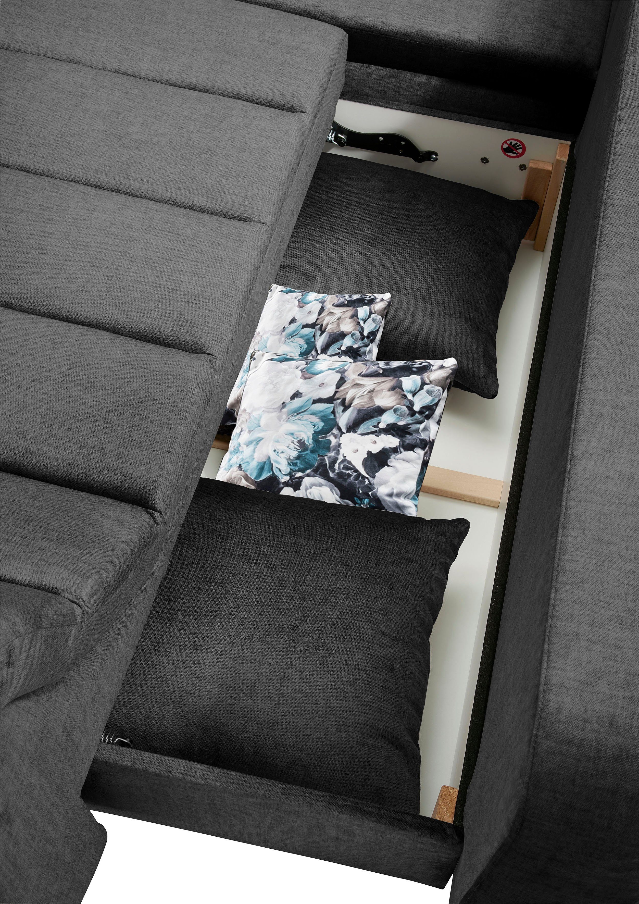 INOSIGN Hoekbank Imola elegant en modern, actuele stiksels in de zitting, comfortabel, L-vorm