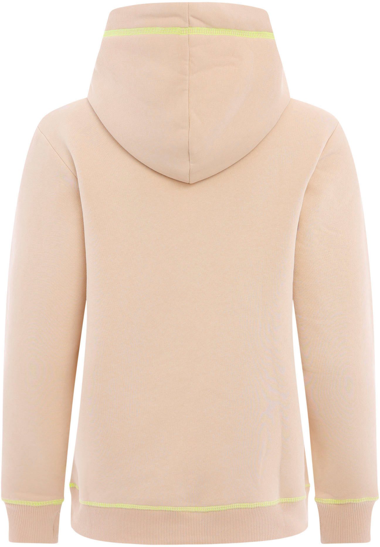 Zwillingsherz Hoodie Strandleven Moin met geborduurd schrift en neonkleurige accenten