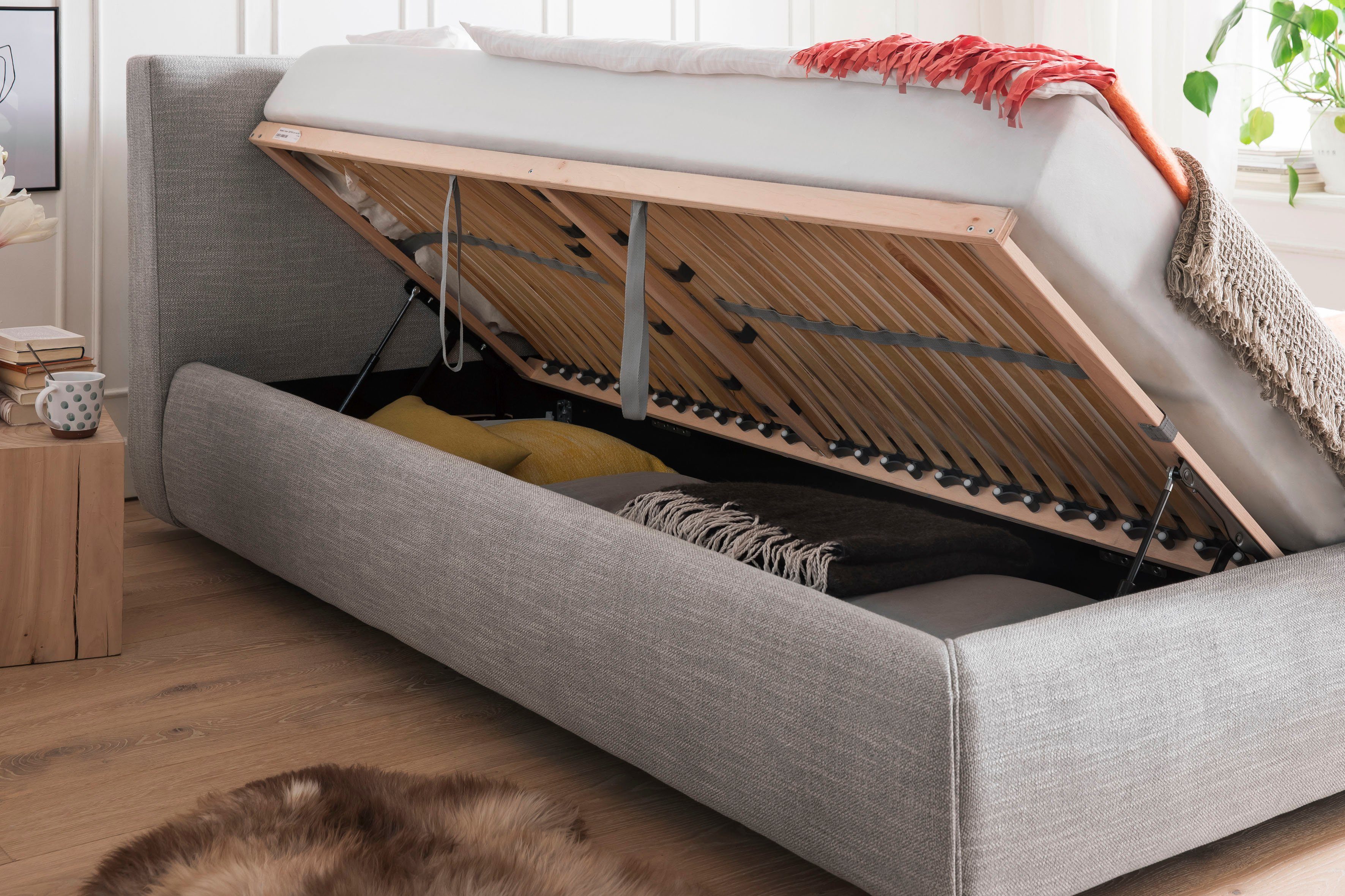 meise.möbel Gestoffeerd bed Atesio Naar keuze met lattenbodem, matras en bedkist
