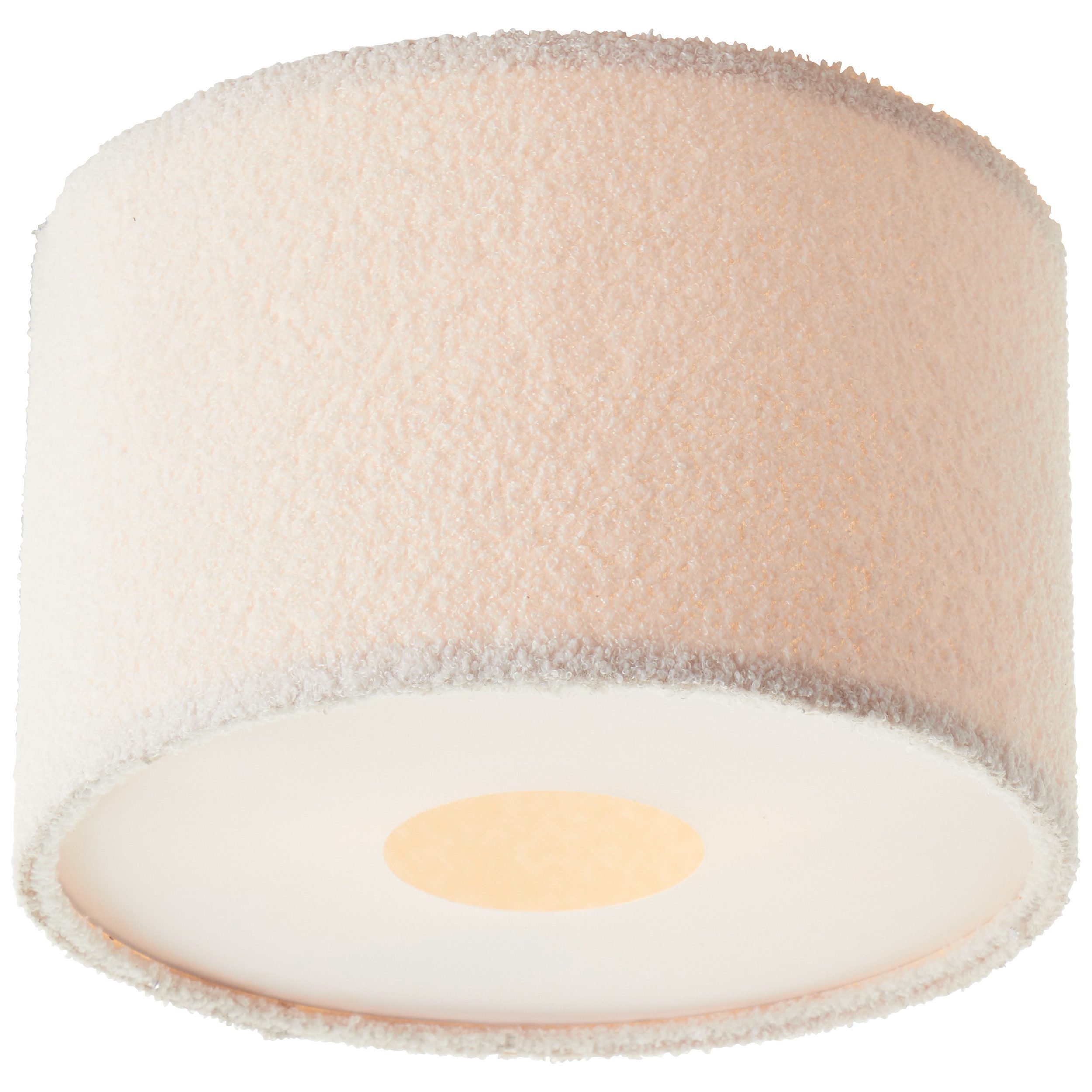 Brilliant Leuchten Plafondlamp Teddy zachte teddy stof, 24 x 35 cm, 2 x e27, textiel, beige