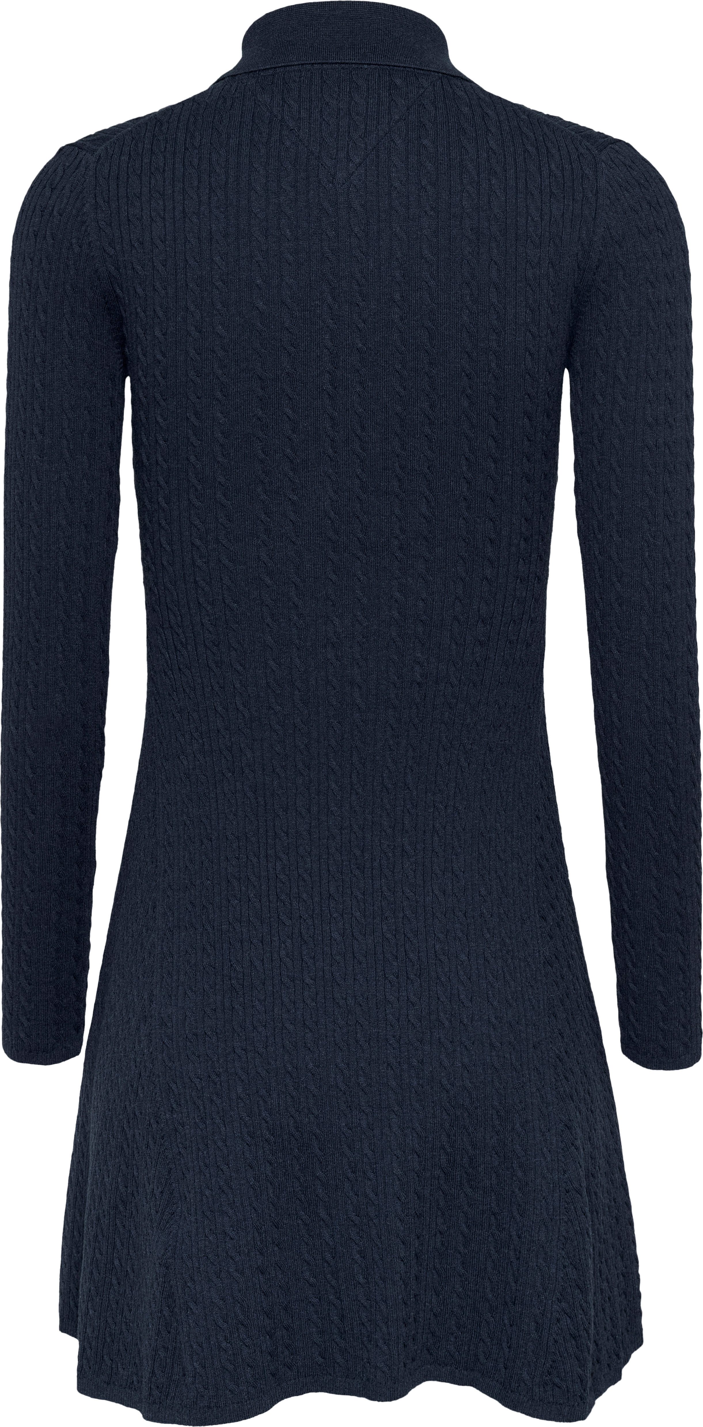 TOMMY JEANS Gebreide jurk TJW F&F POLO CABLE SWEATER DRESS met klein kabelpatroon polokraag