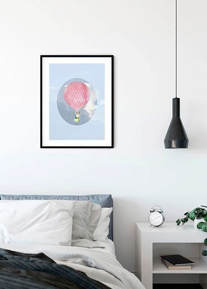 Komar Wanddecoratie Happy Balloon blue Wanddecoratie - zonder lijst (1 stuk)