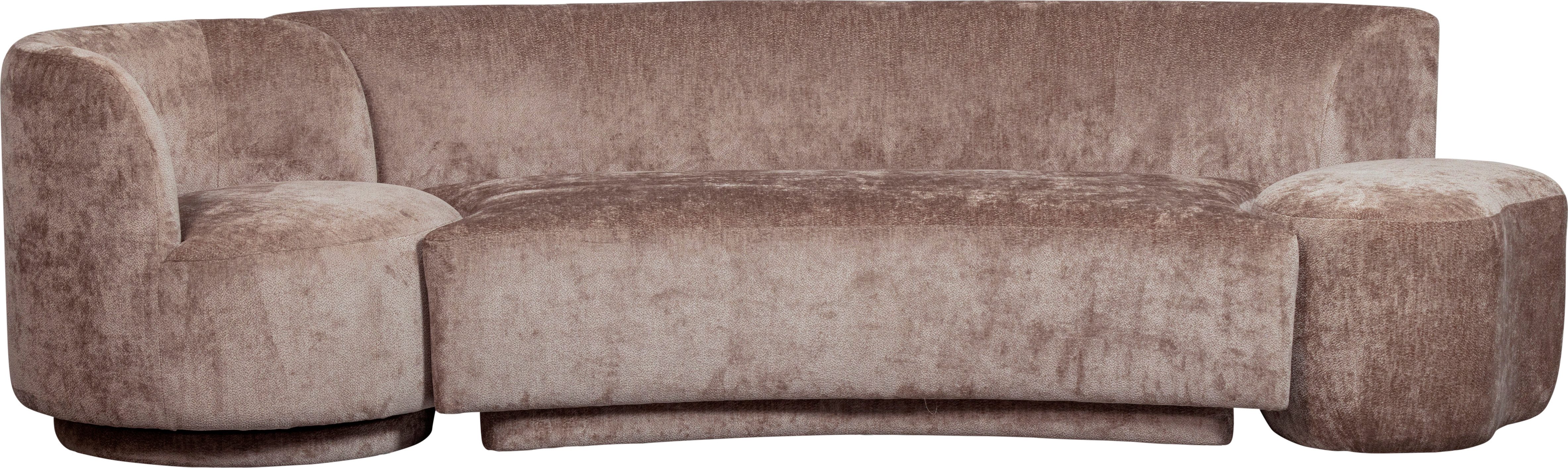WOOOD Loungebank Combi-Popular: Bank + fauteuil + pouf Met grof chenille gevoerd, breedte 345 cm