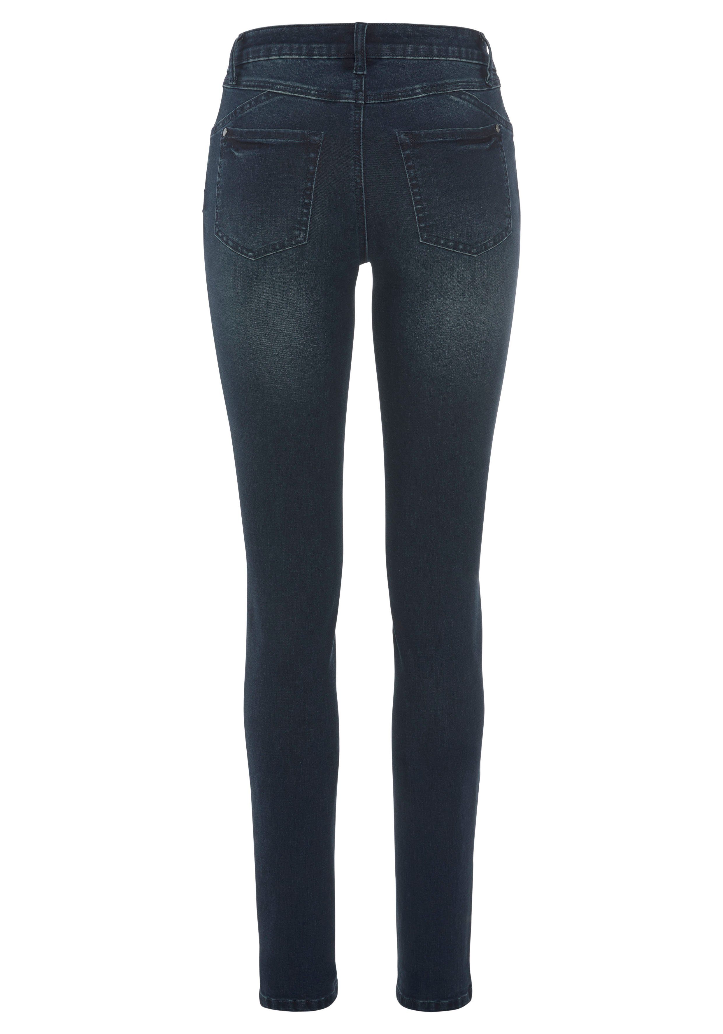Arizona Skinny fit jeans extra-strakke been snit, used-look-wassing, normale taille
