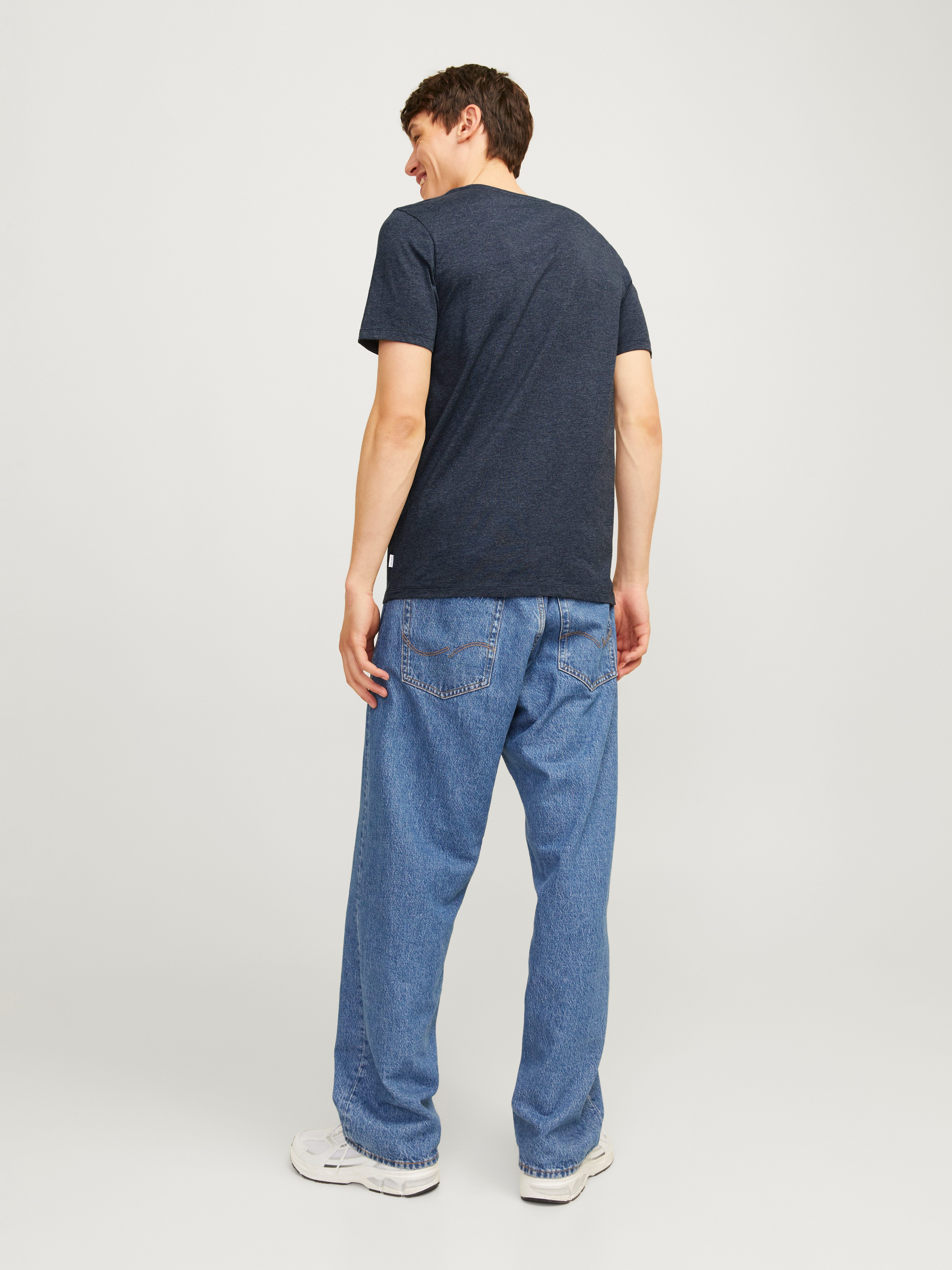 Jack & Jones Shirt met ronde hals JJEORGANIC MELANGE TEE SS O-NECK NOOS