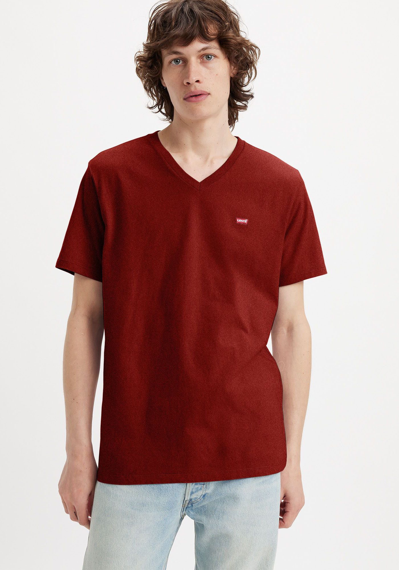 Levi's Shirt met V-hals LE ORIGINAL HM VNECK heren v-hals maat M rood