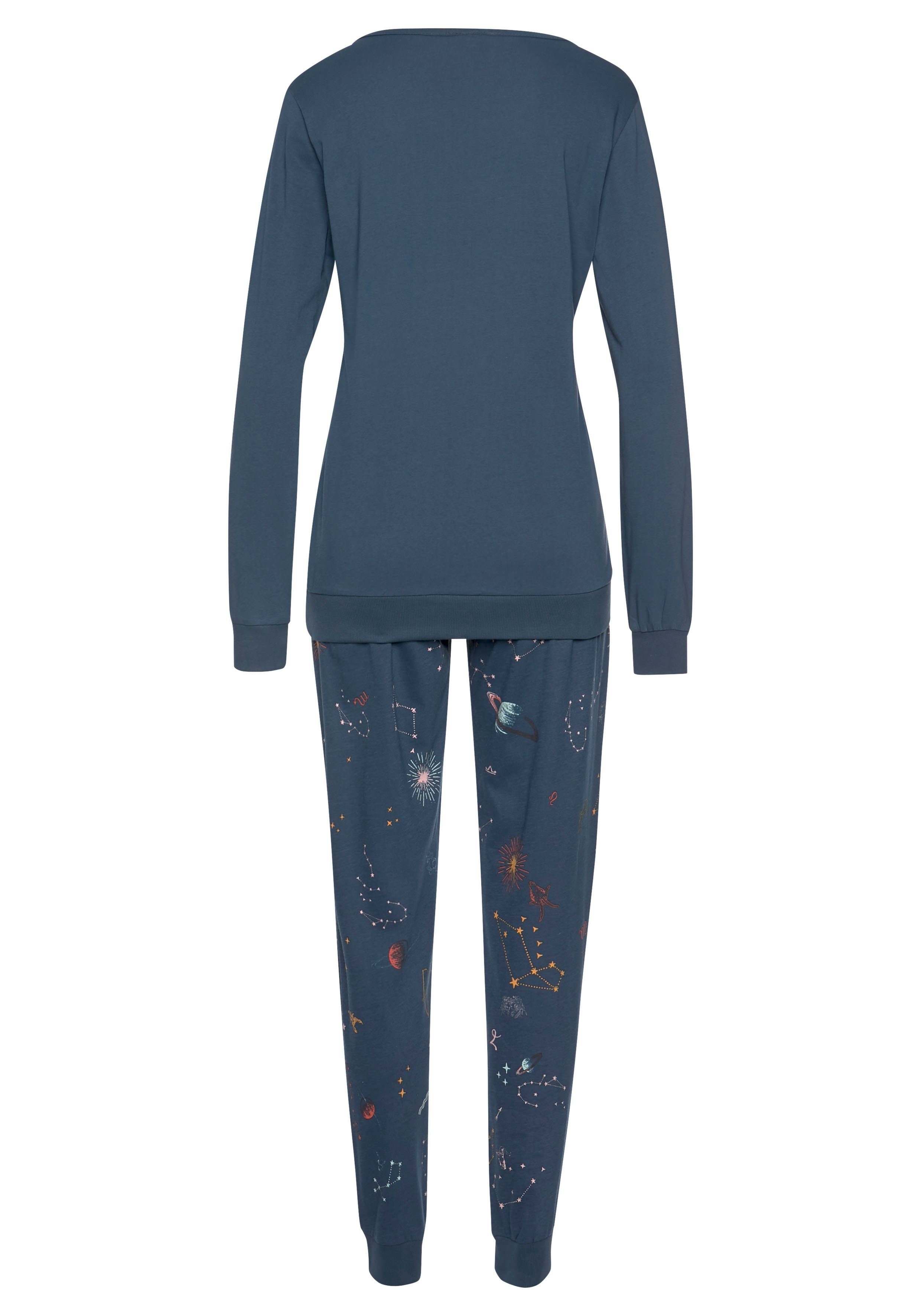 Vivance Dreams Pyjama met galaxy-print (2-delig, 1 stuk)