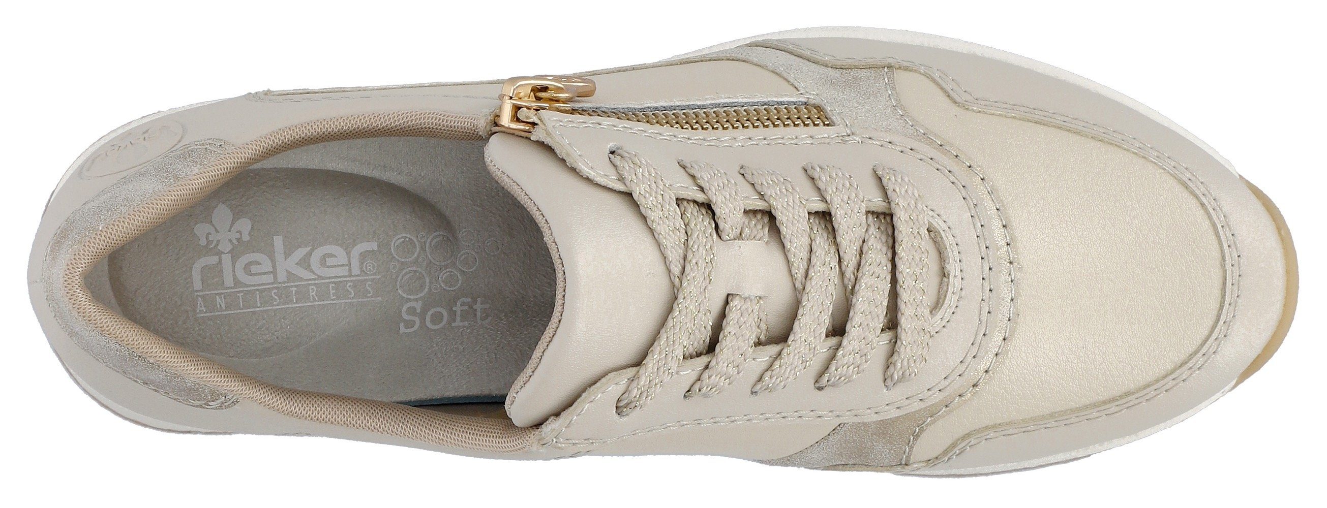 Rieker Sneakers met zijrits, vrijetijdsschoen, veterschoen, smalle vorm