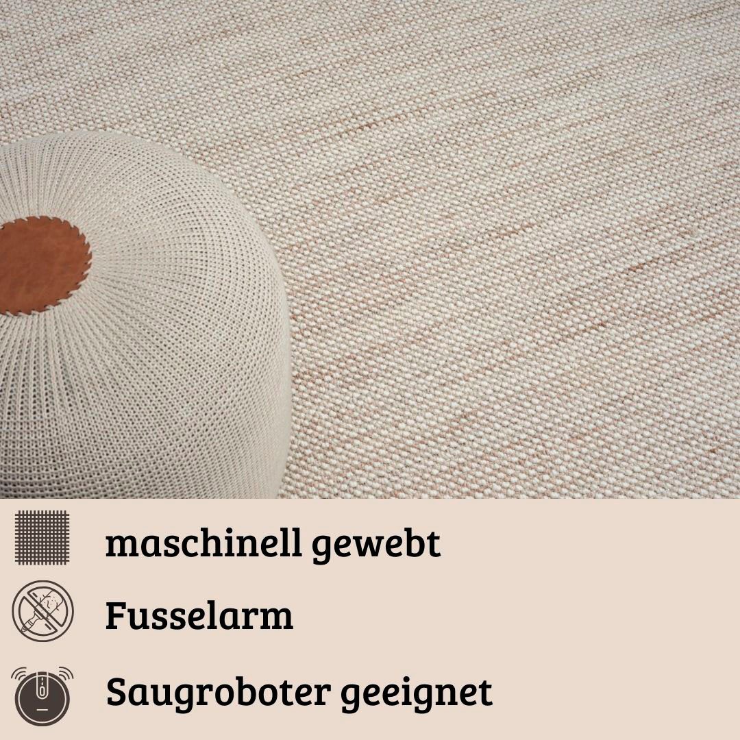 my home Vloerkleed Vals Uni-kleuren, gemêleerd, sisal-look, ook in rond verkrijgbaar, met franjes