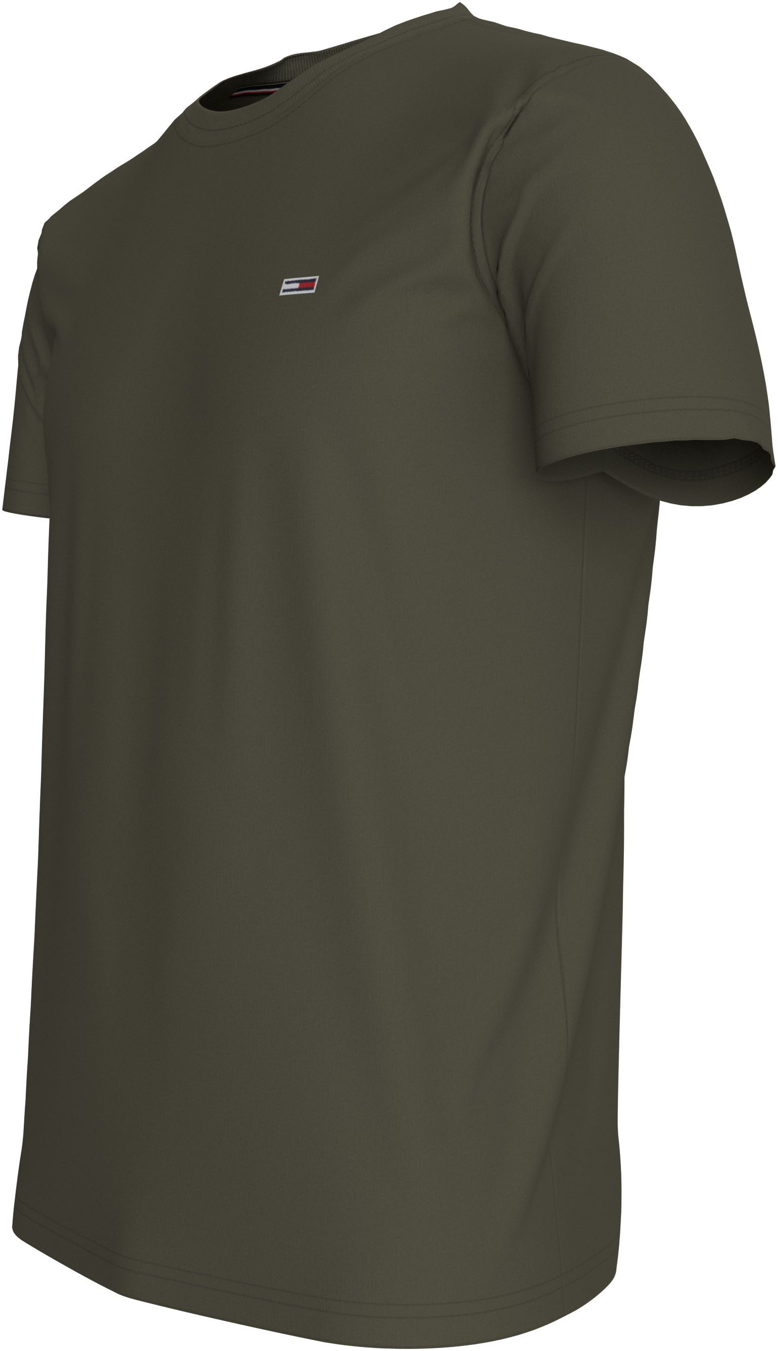 TOMMY JEANS T-shirt TJM ESSENTIAL SOLID TEE met ronde hals en subtiele logo-vlag