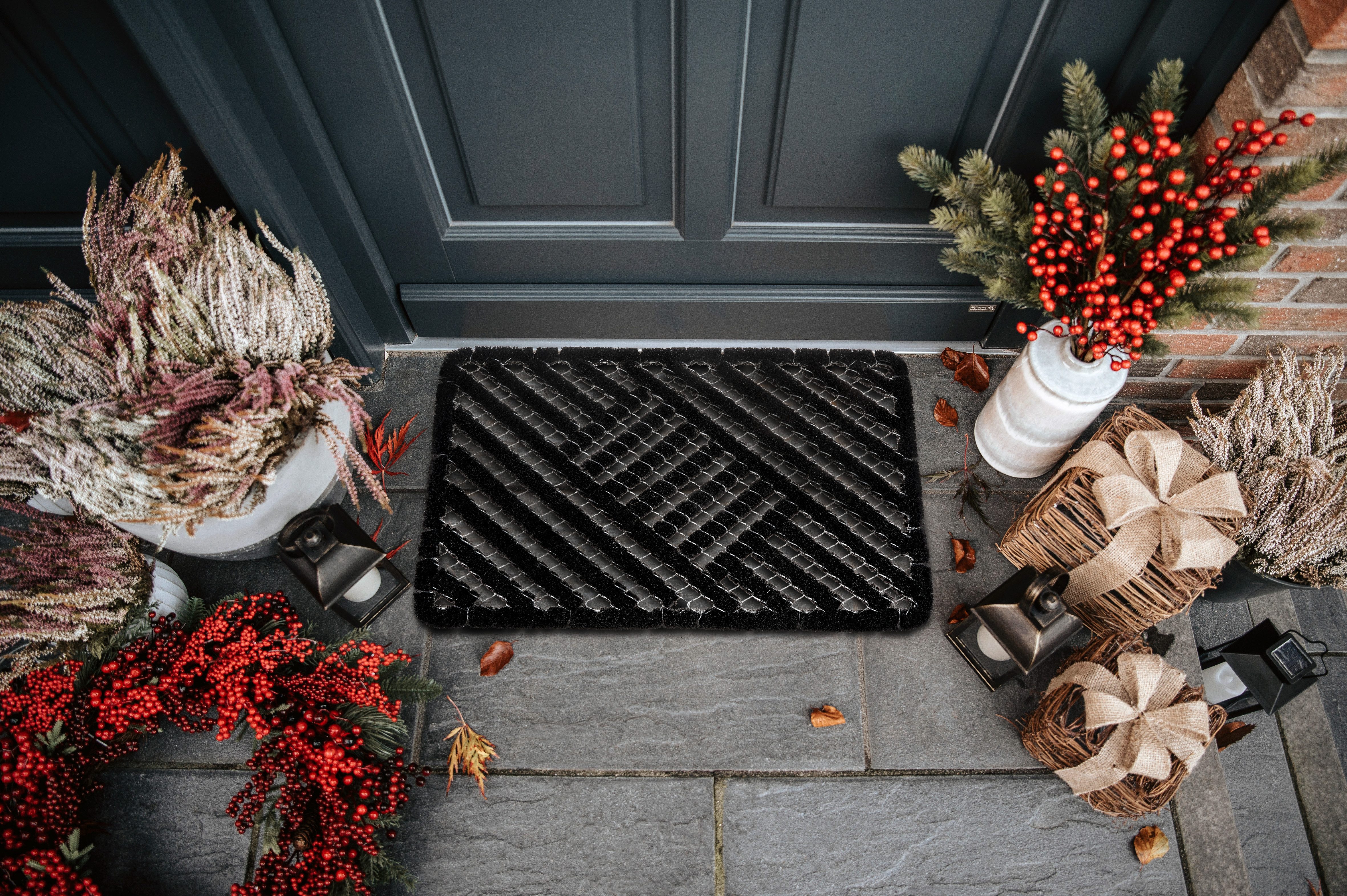 HANSE Home Mat Grid Brushes Mat, deurmat Raster, robuust, borstels, binnen, buiten, vuilafstotend, weerbestendig