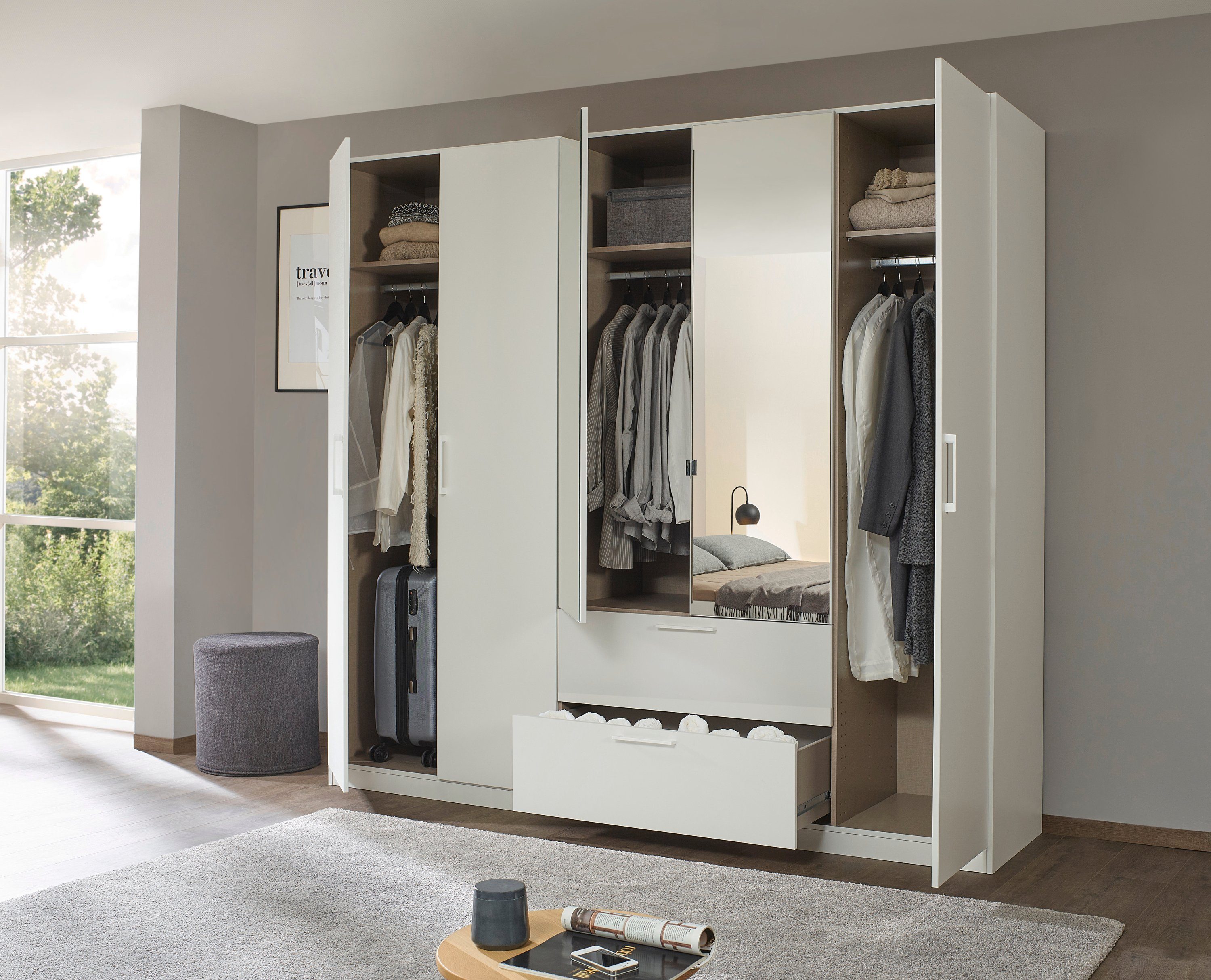 Slaapkamerserie Compleet slaapkamer Challenger (Set van 4 delen) Kast 2 breedtes, bed 3 breedtes, 2 nachttafels MADE IN GERMANY