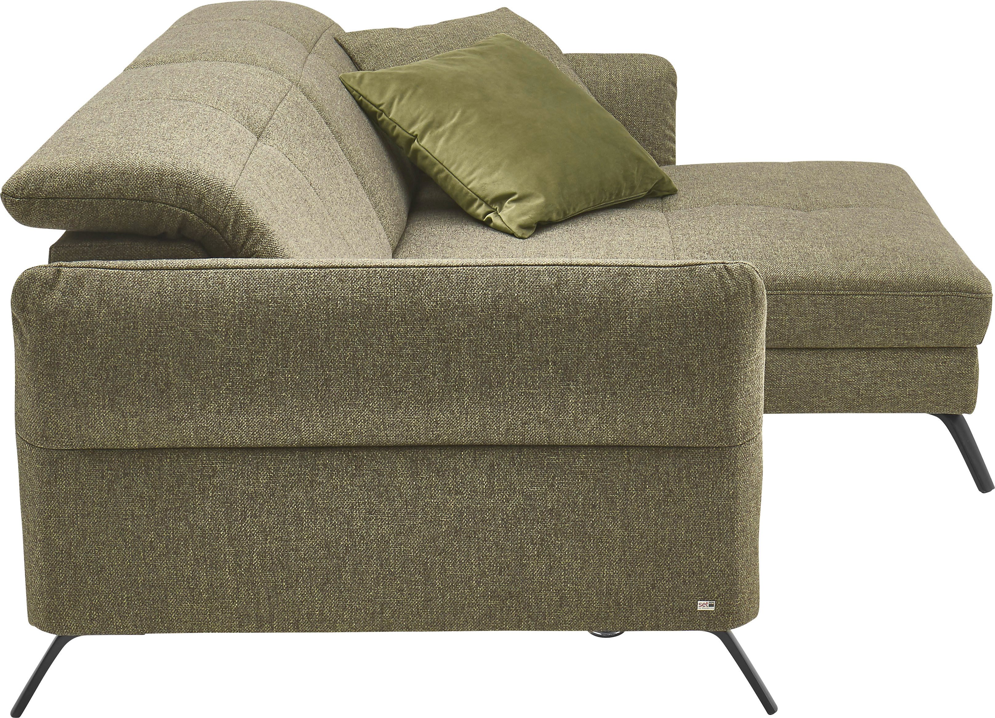 set one by Musterring Hoekbank SO 4400 V optioneel met motorische bedfunctie & hoofdverstelling, voet zwart