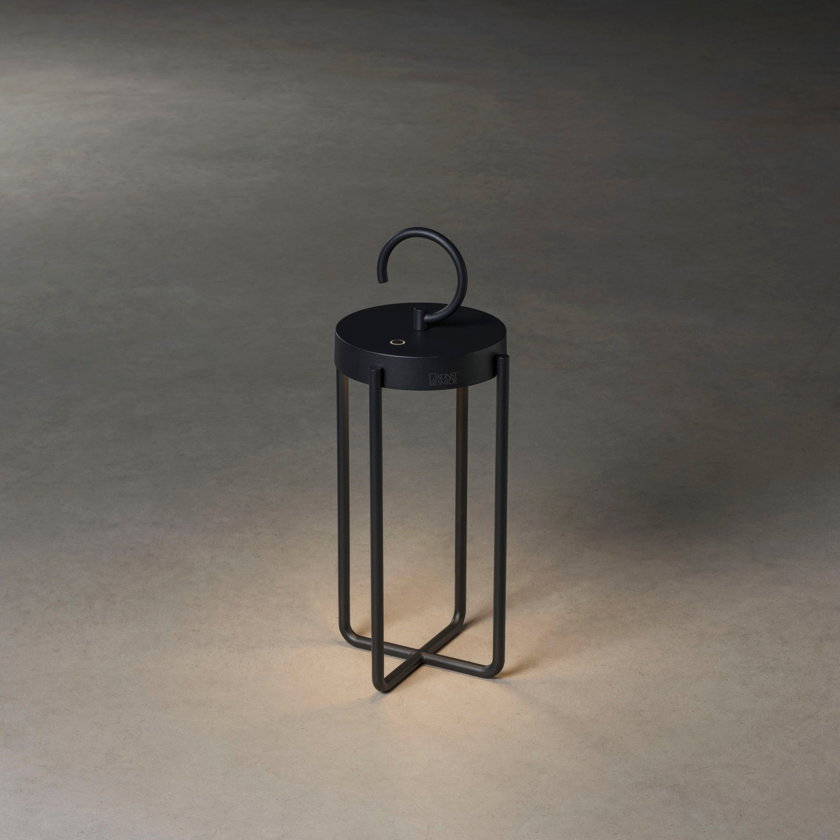 KONSTSMIDE Led lantaarn Manorola Manorola LED USB-lantaarn klein zwart, dimbaar 2700K/3000K (2 stuks)