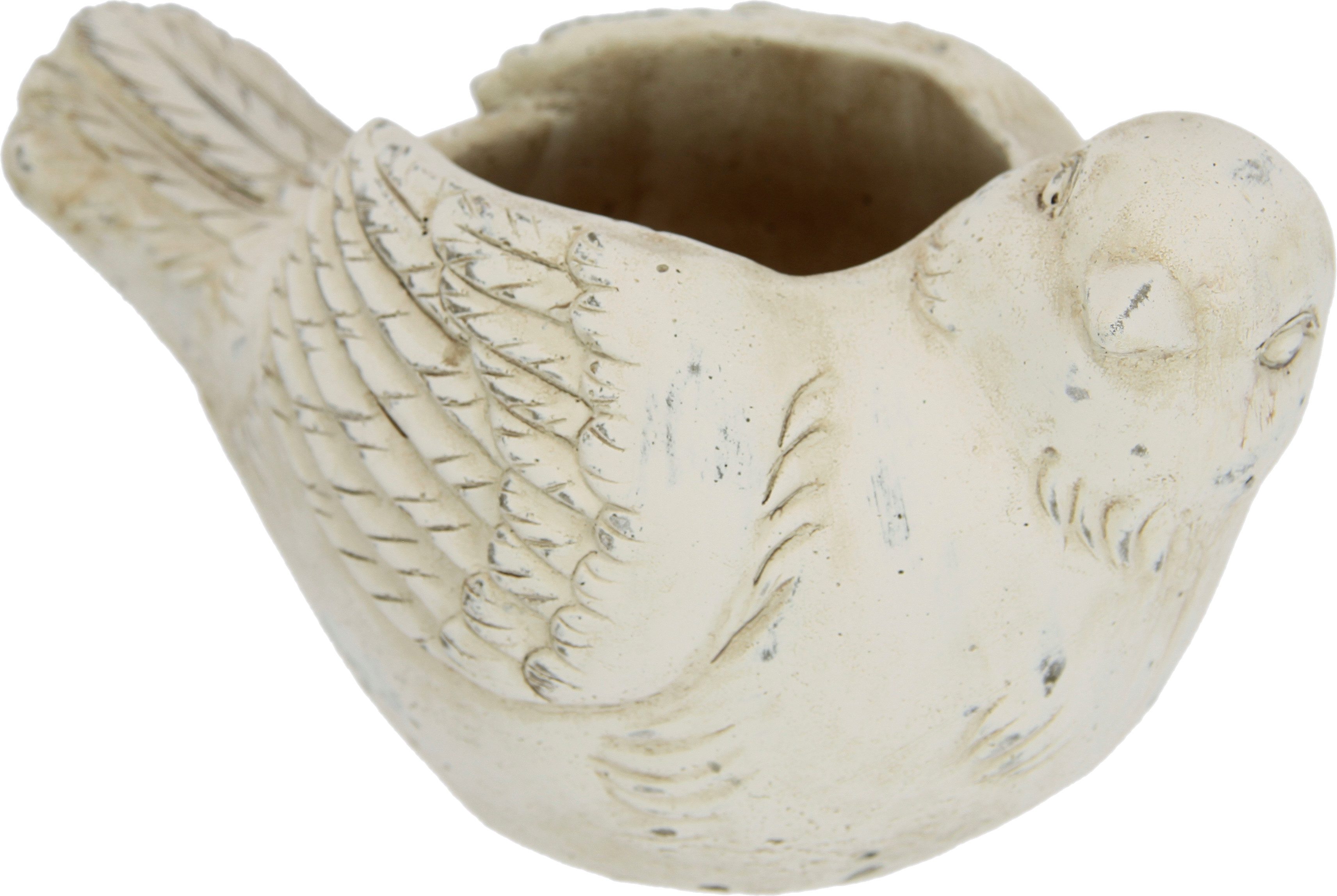 I.GE.A. Plantenbak Cement plantenpot vogel (1 stuk) vazen & bloempotten wit