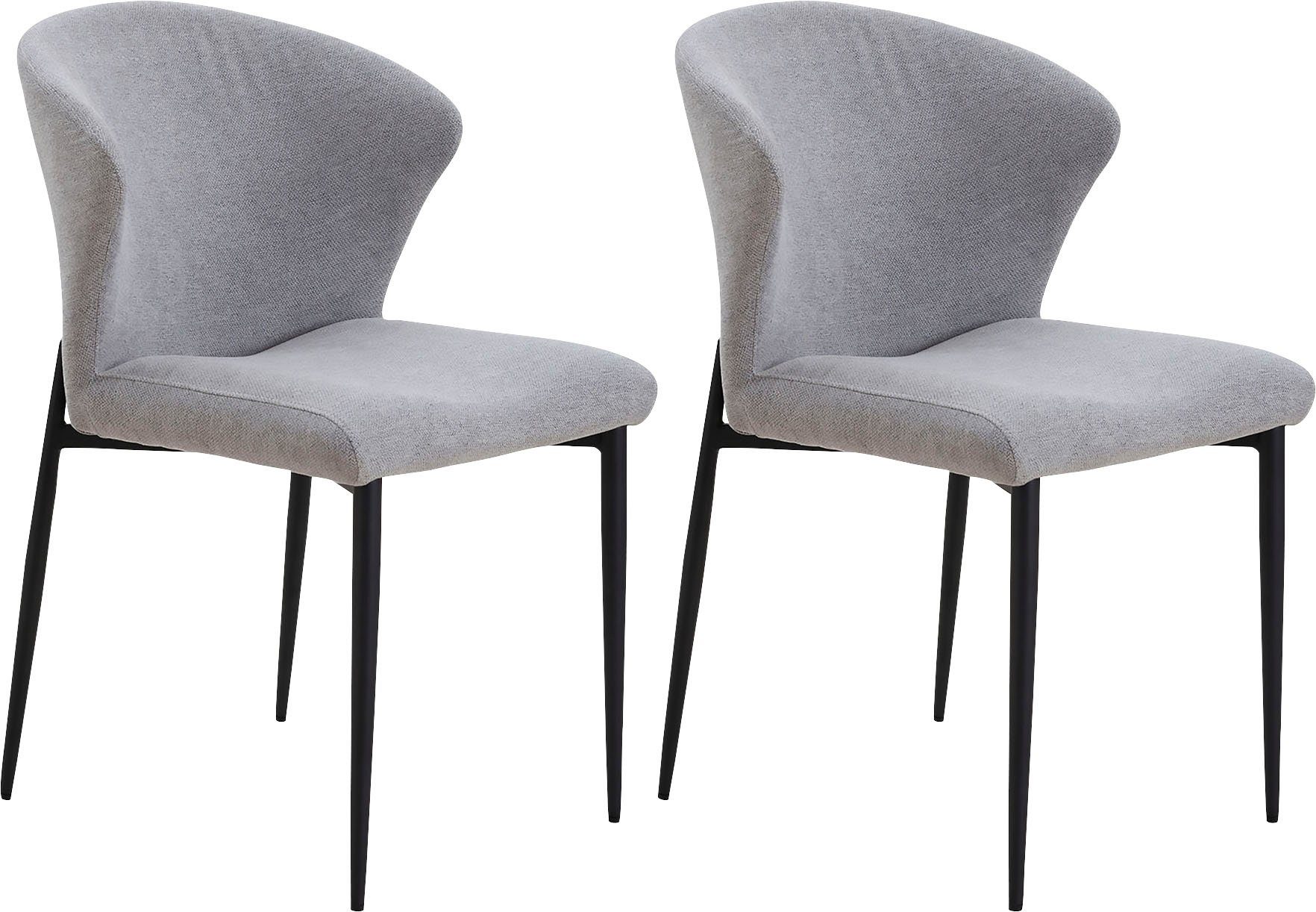 SalesFever Eetkamerstoel Dallas set van 2 met metalen frame, b 63, h 87, d 56 cm (set, 2 stuks) 4 poot stoelen grijs