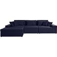 leger home by lena gercke hoekbank xxl venosa samengesteld uit modules, loungeachtig, zacht zitcomfort, in vele stofkwaliteiten en kleuren blauw
