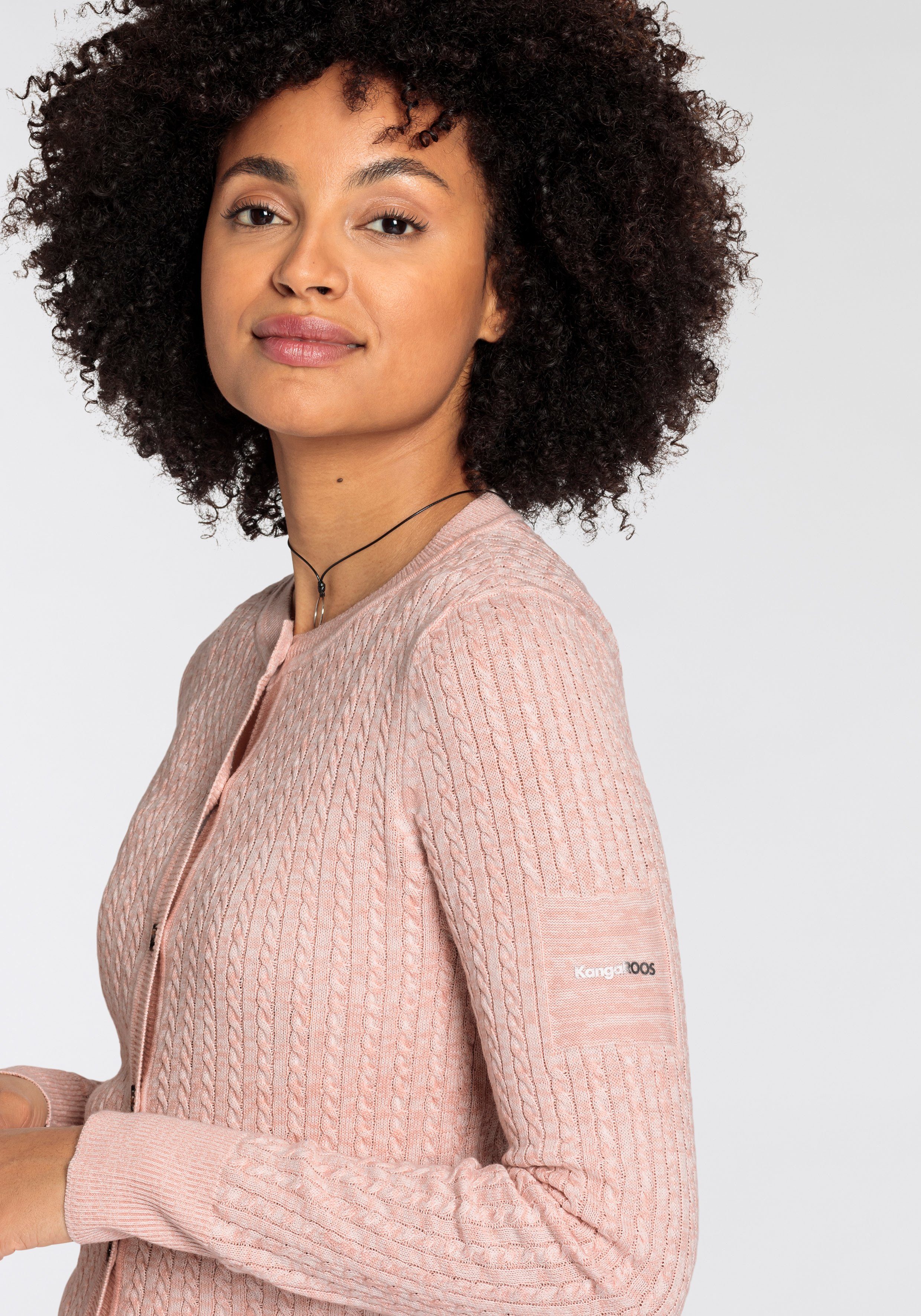 KangaROOS Vest Cardigan met kabelpatroon in mélange-look - NIEUWE COLLECTIE