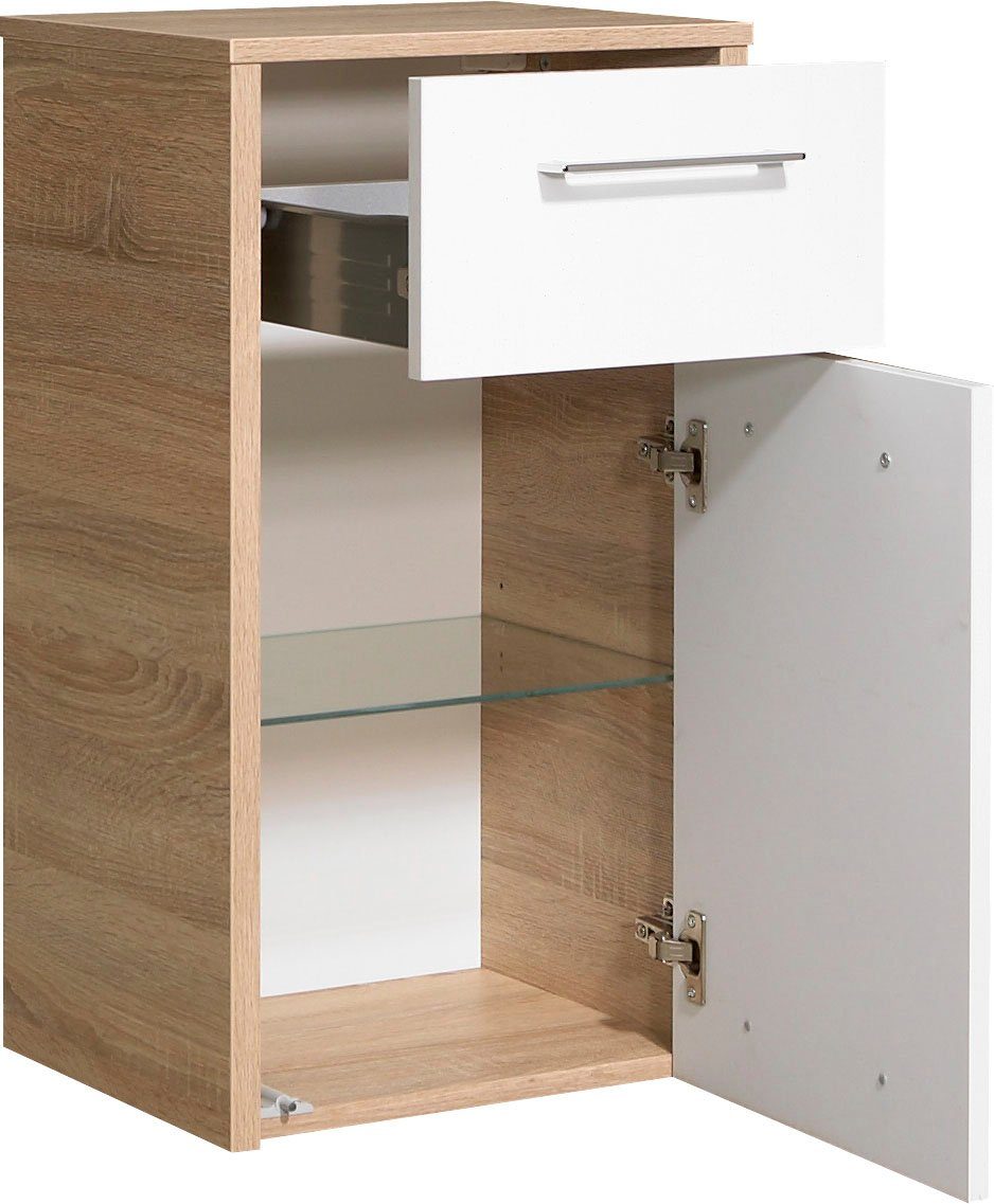Saphir Badkamerserie Quickset 382 4-delig keramieken wastafelonderkast met led-spiegelkast (5-delig)