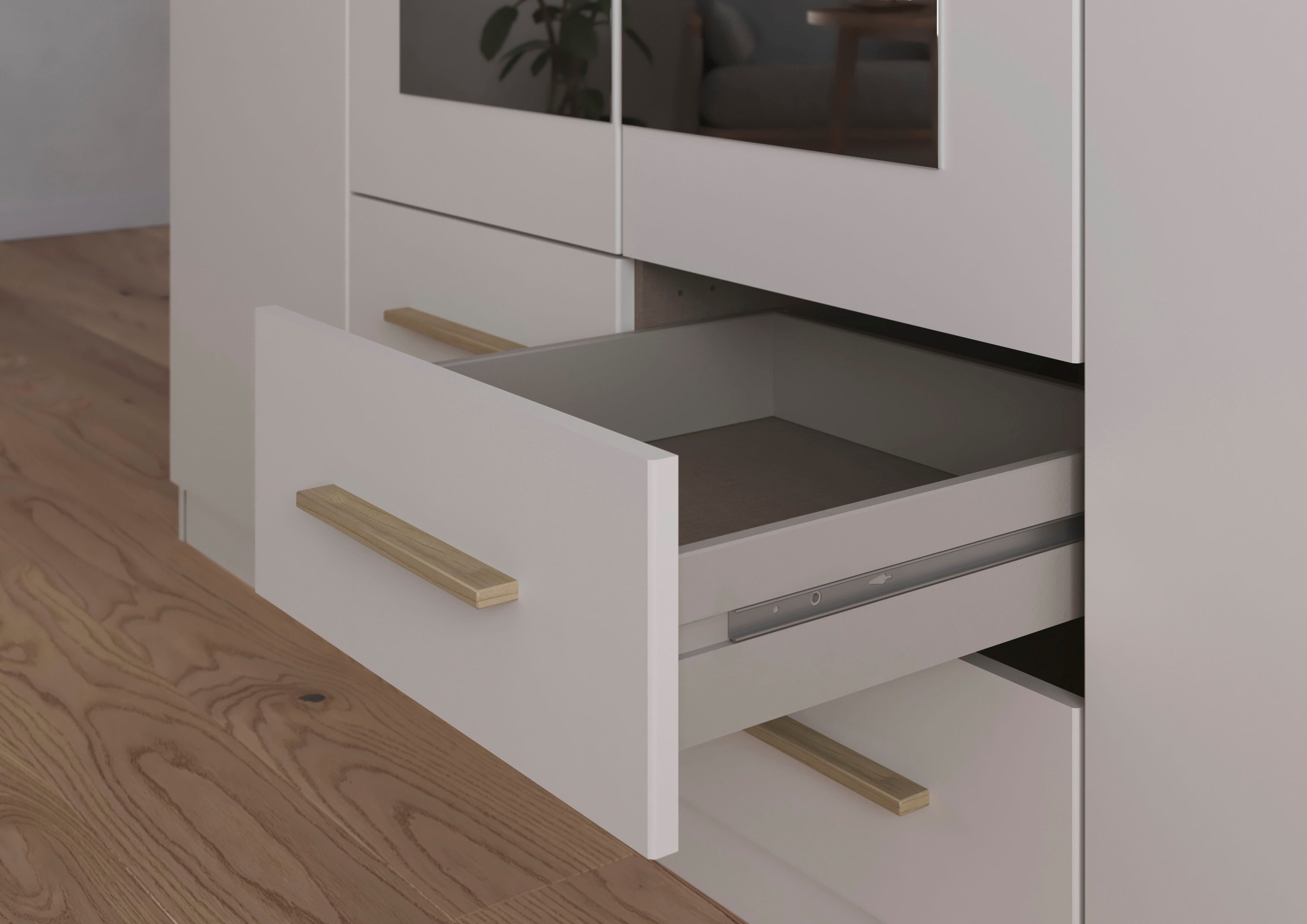 rauch Draaideurkast Kledingkast garderobe KREFELD optioneel met spiegel met 3 greepvarianten, incl. praktische lades made in germany