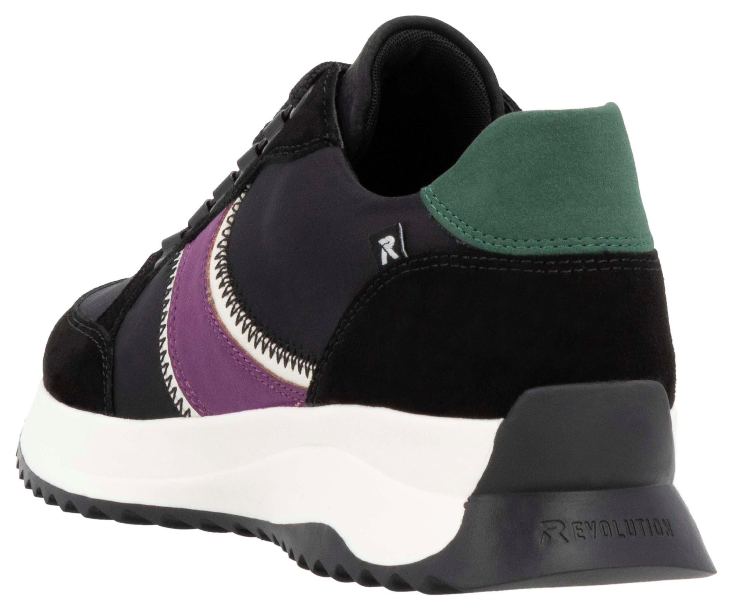 Rieker EVOLUTION Sneakers , vrijetijdsschoen, lage schoen, veterschoen met modieuze contrasterende afwerkingen