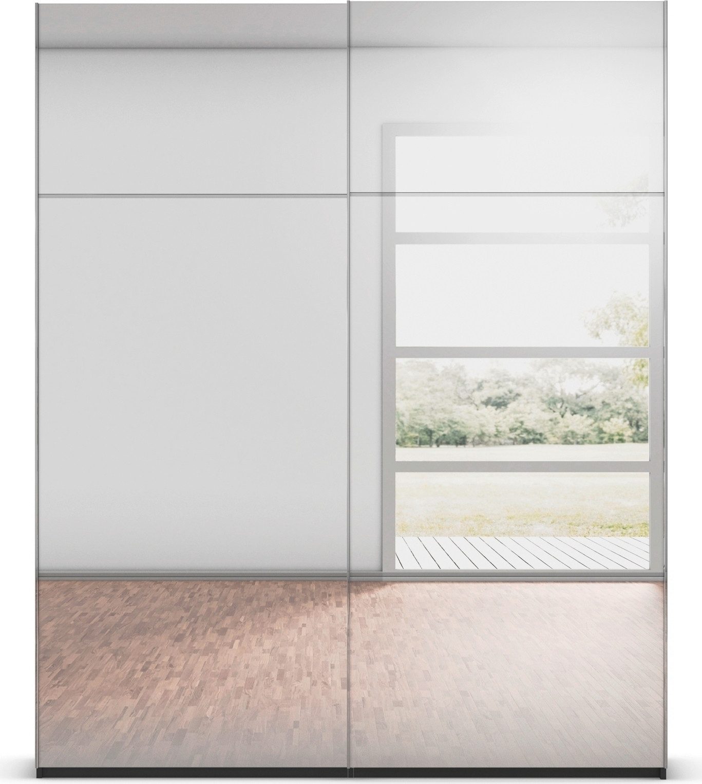 rauch Schuifdeurkast Kledingkast kast garderobe slaapkamerkast SCALE-TRIO edel drievoudig front met 2 sierlijsten spiegelfront made in germany