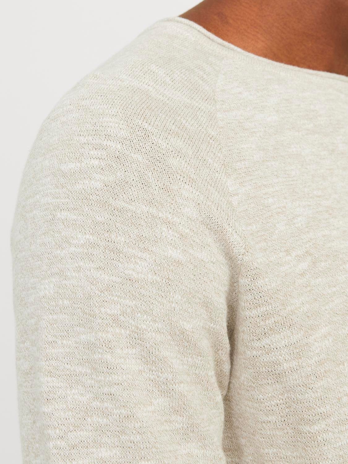 Jack & Jones Gebreide trui JJELINEN KNIT CREW NECK SN