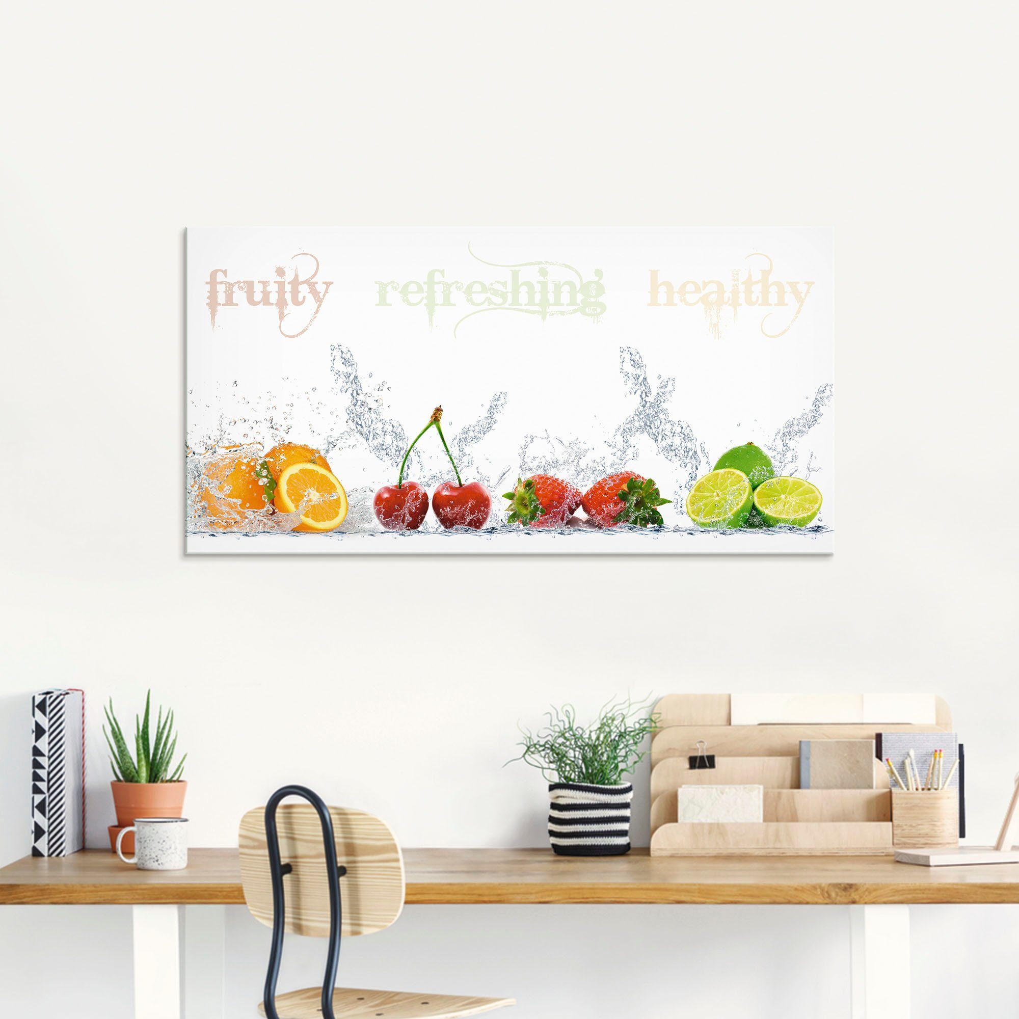 Artland Print op glas Fruitig verfrissend gezond vruchtenmix