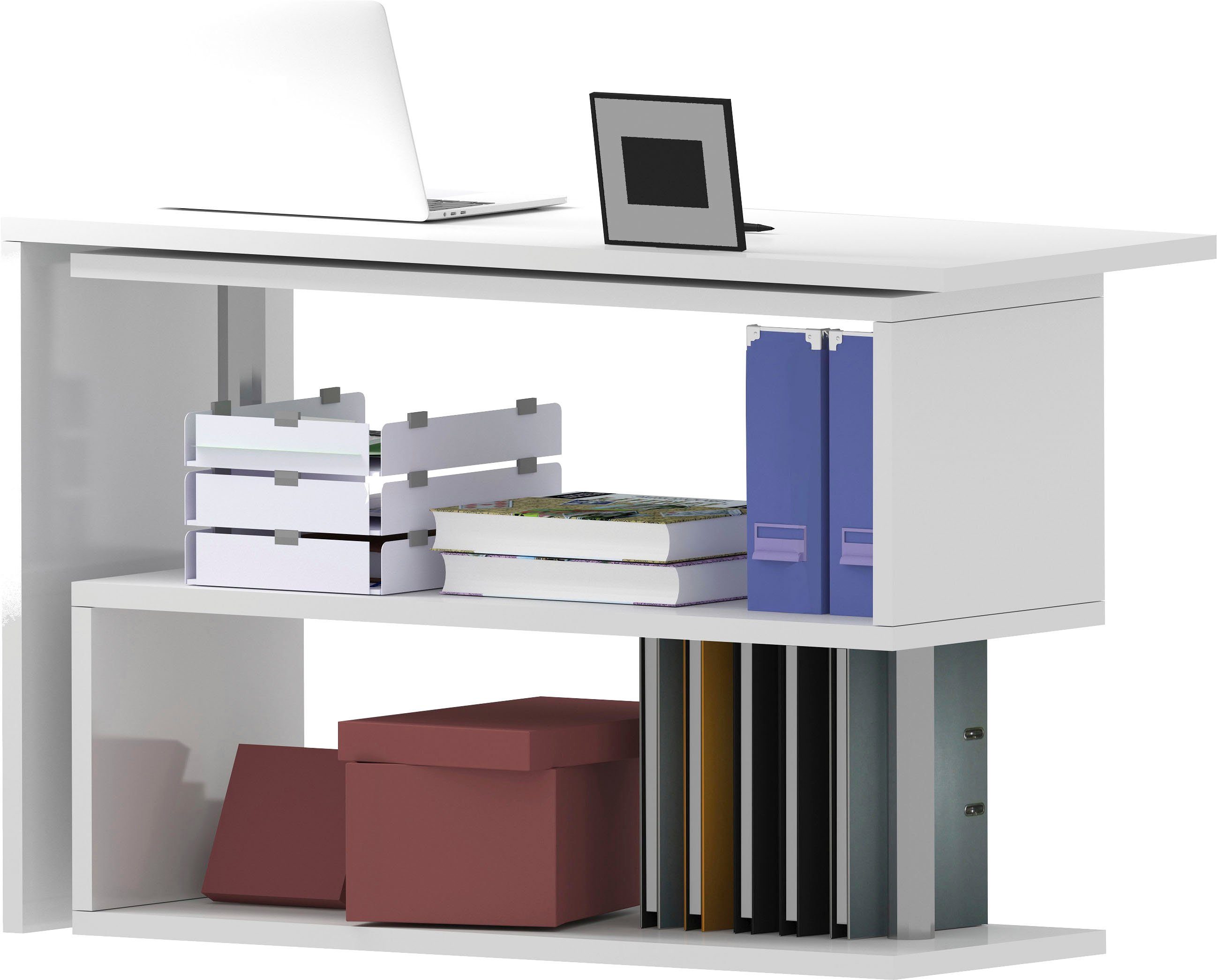 INOSIGN Bureau Volta, Made in Italy multifunctioneel - als computertafel, hoekbureau of sideboard