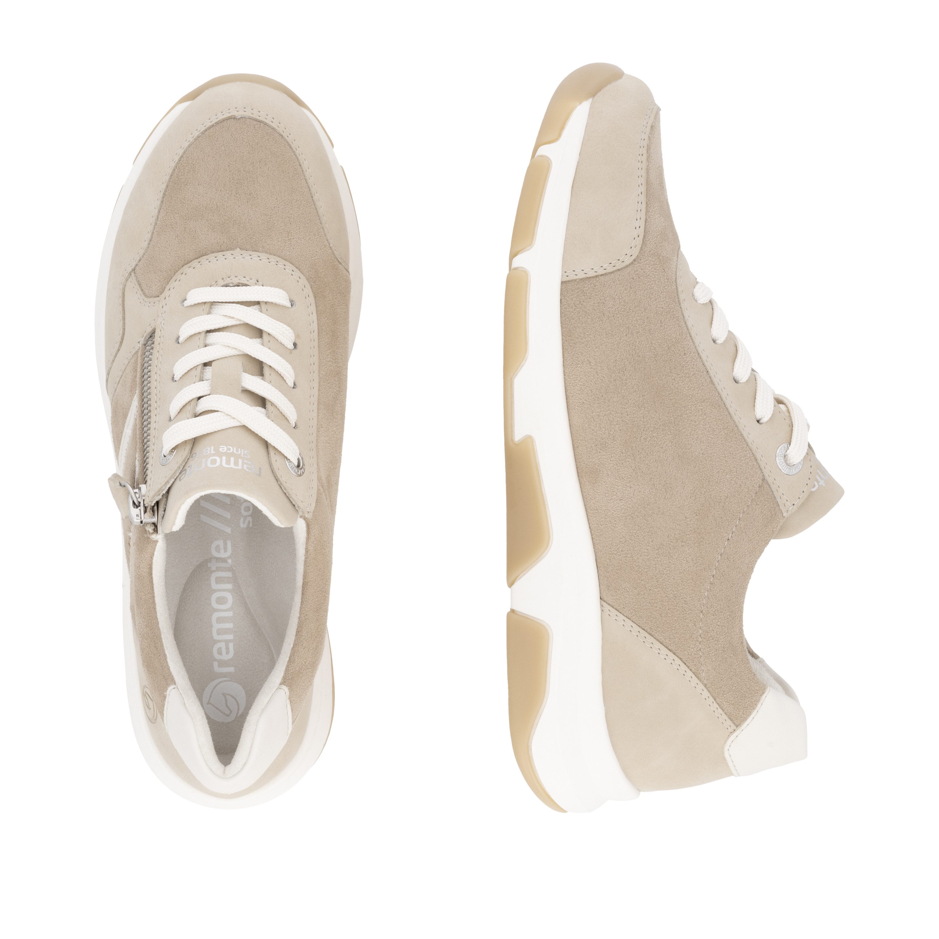 Remonte Sneakers met sleehak vrijetijdsschoen, lage schoen, veterschoen in vegan uitvoering