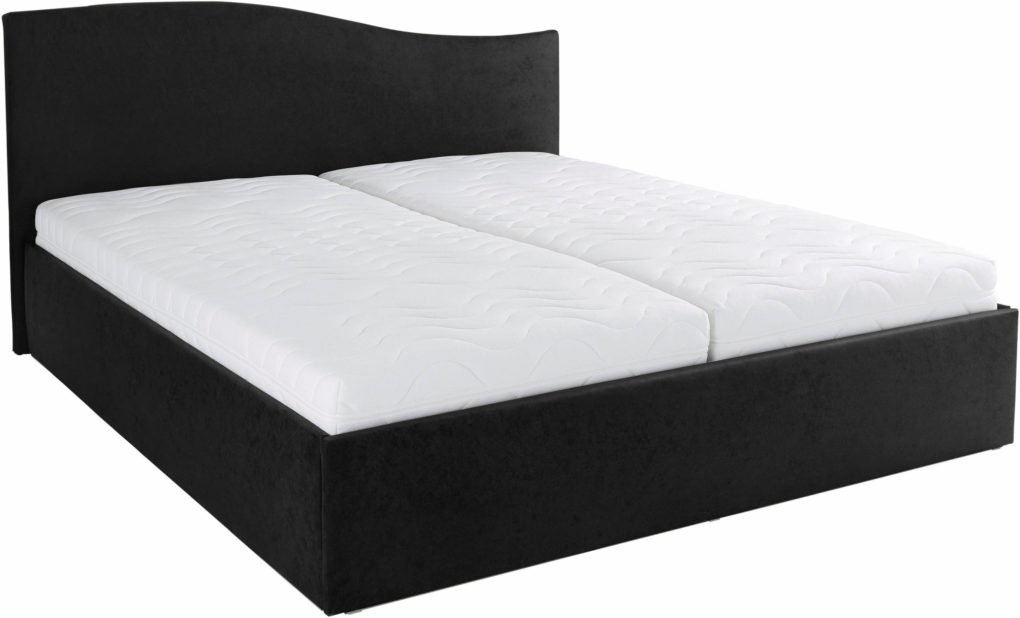 Westfalia Polsterbetten Gestoffeerd bed met bedkist bij uitvoering met matras bedden zwart
