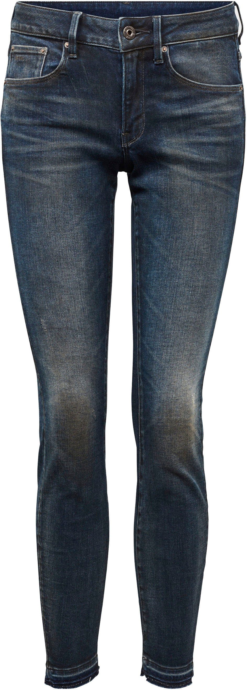 3301 mid skinny ripped edge ankle jeans