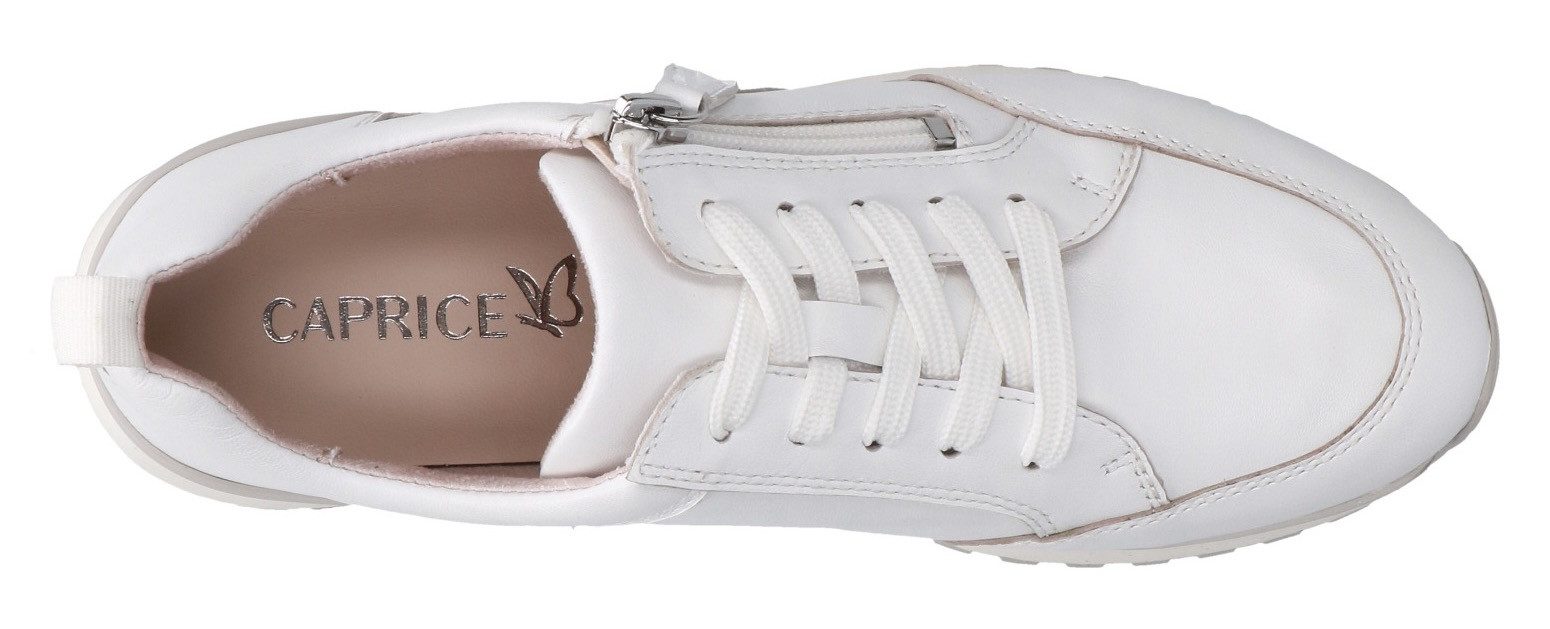 Caprice Sneakers met sleehak , vrijetijdsschoen, lage schoen, veterschoen in comfortwijdte g (= breed)