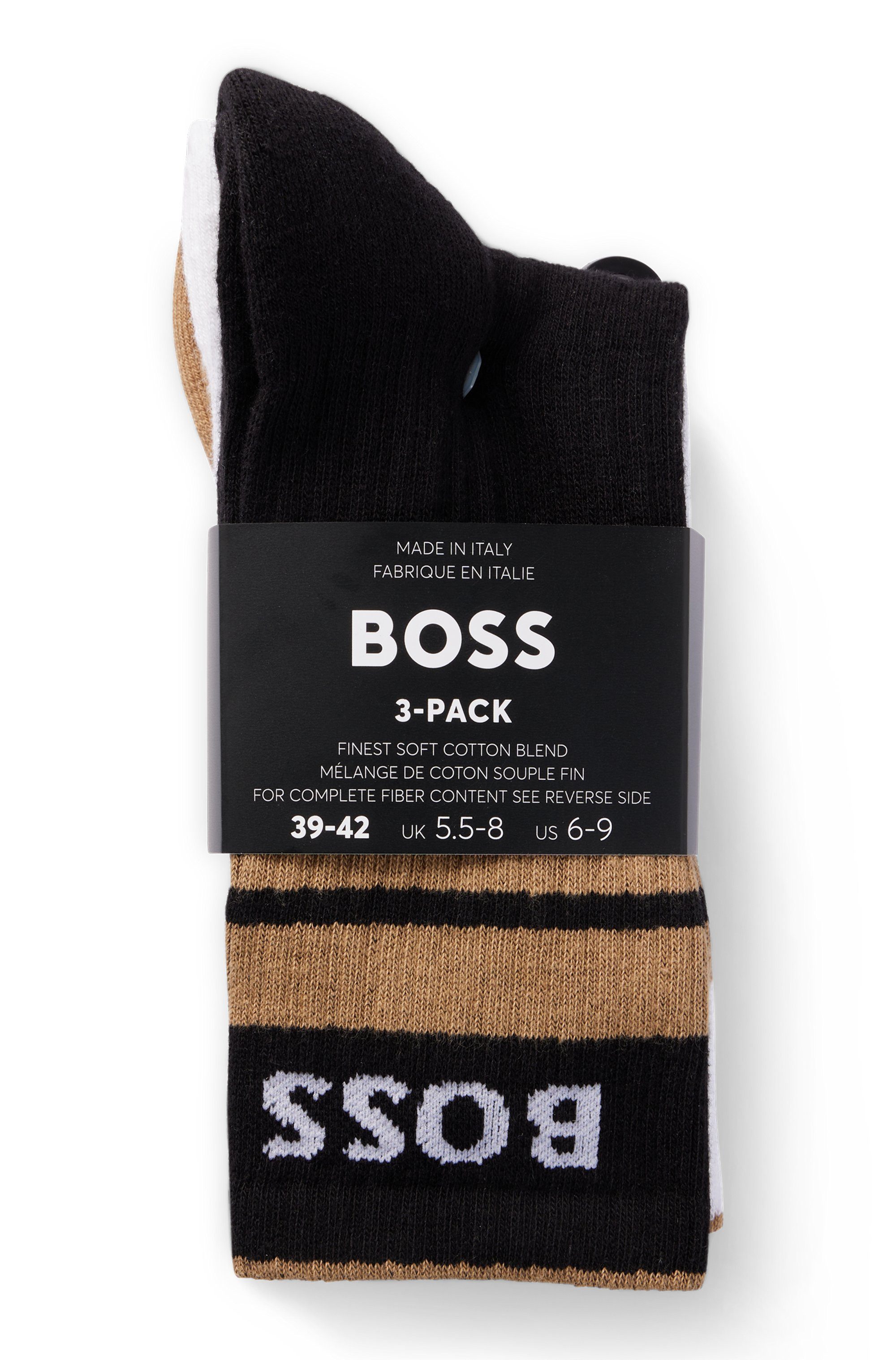 BOSS Vrijetijdssokken 3P QS Rib Stripe CC (set 3 paar)