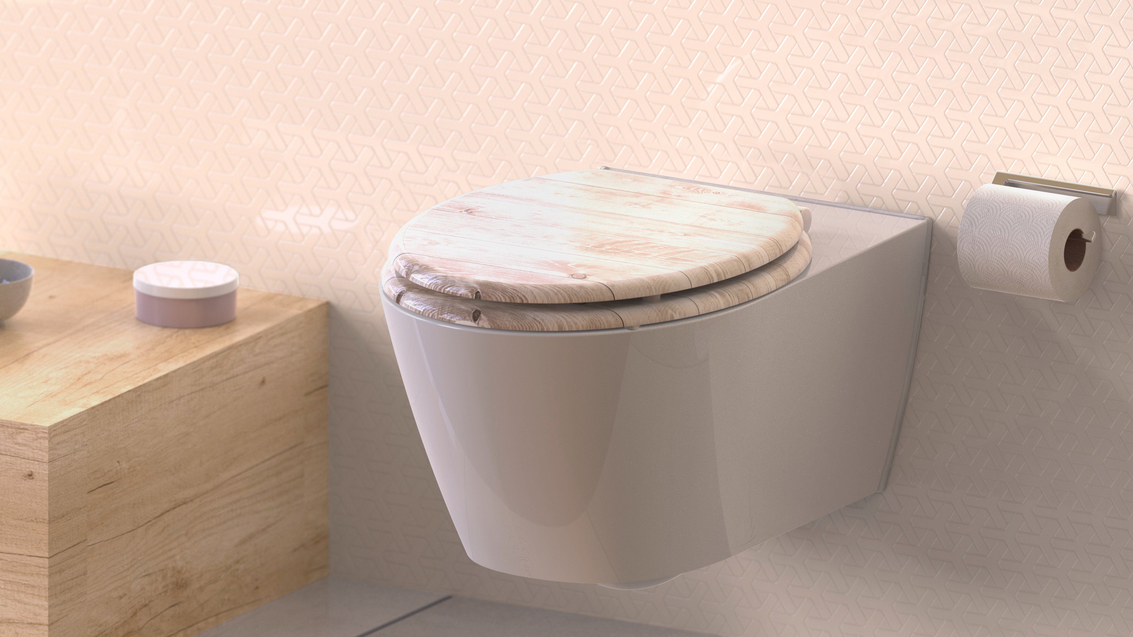 welltime Toiletzitting Hout met softclosemechanisme, mdf, krasvast