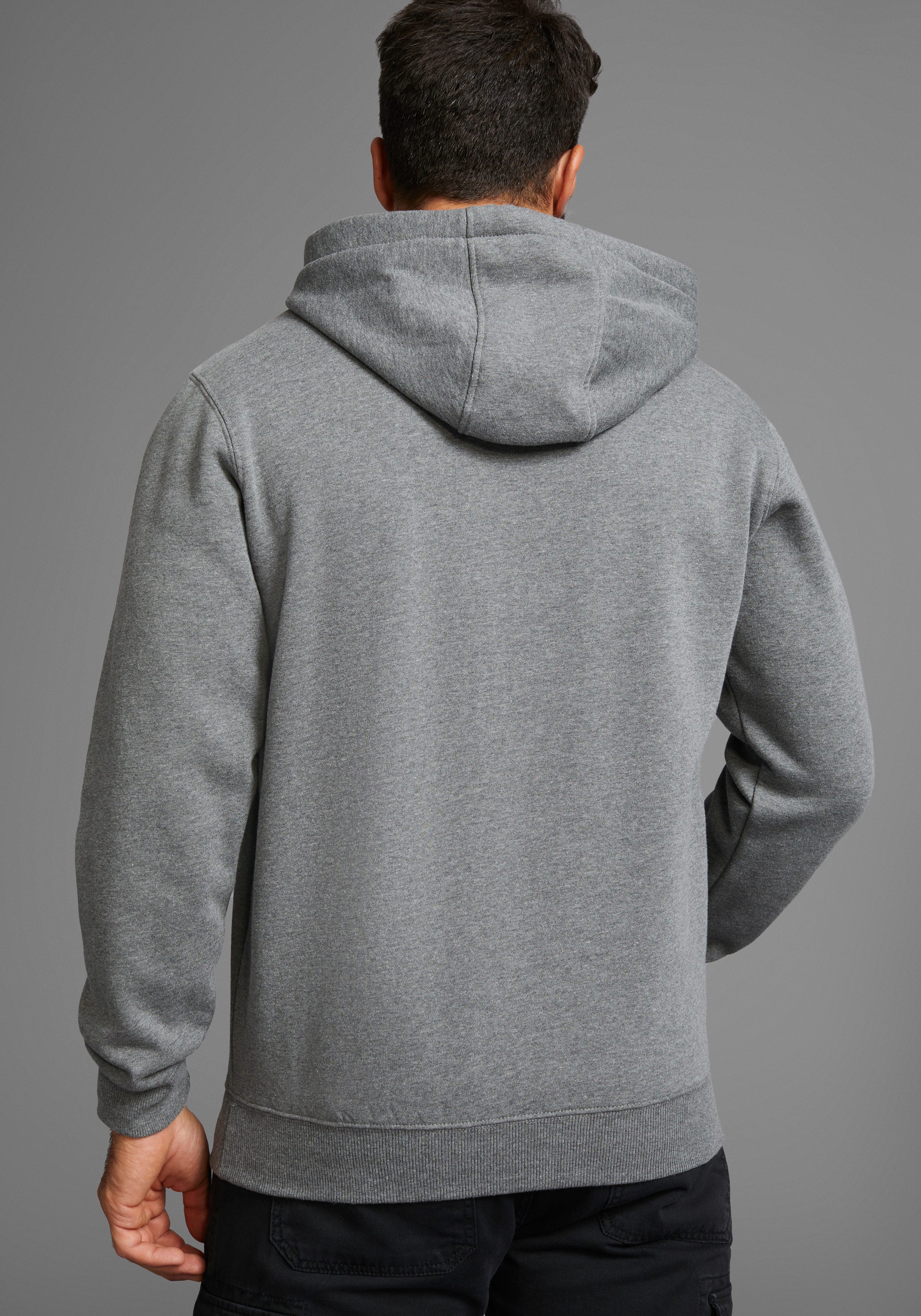 Man's World Hoodie lange mouwen, losse pasvorm, effen, met capuchon