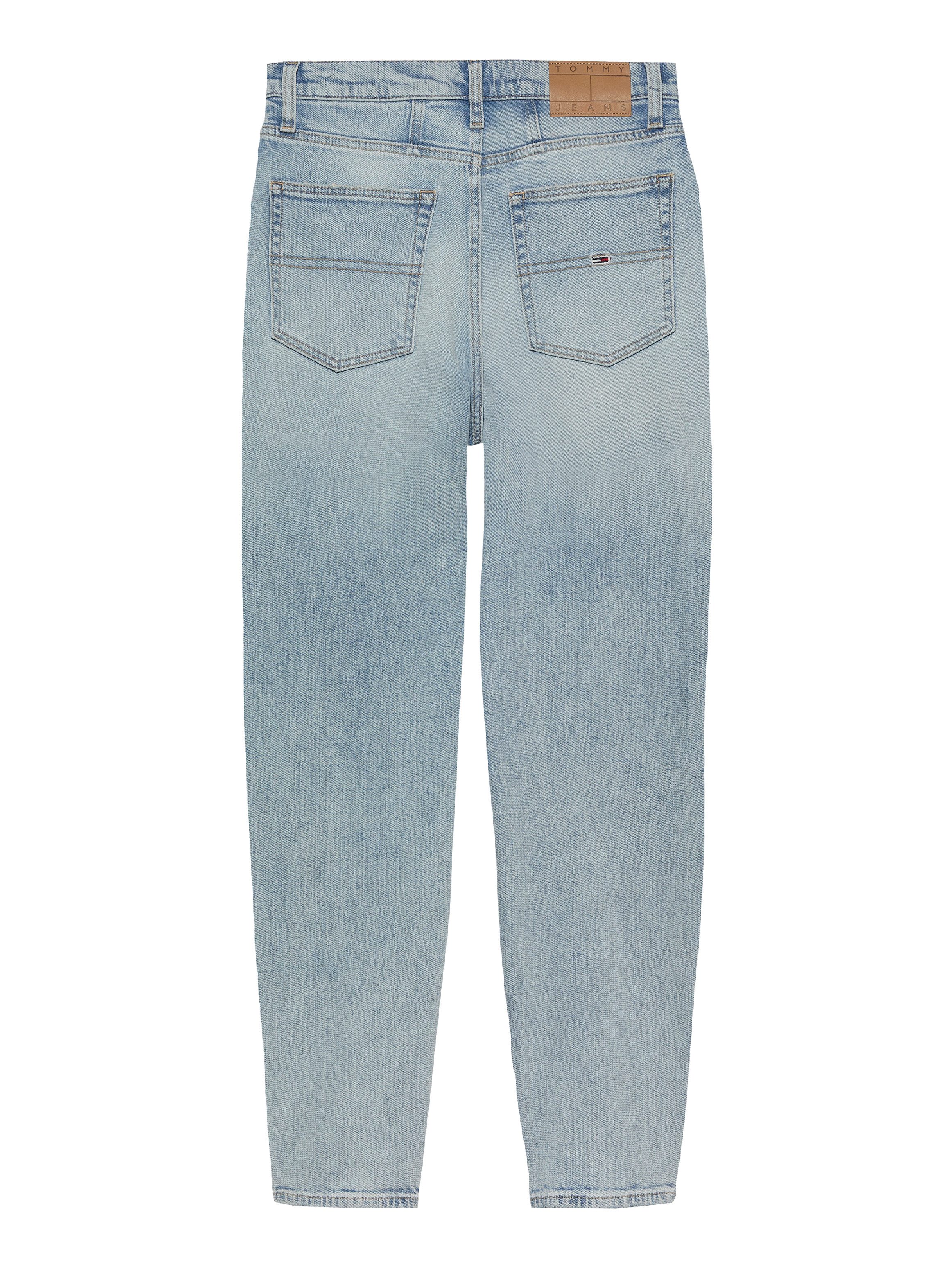 TOMMY JEANS Mom jeans High waist - Mom-Jeans Tapered met logo-borduurwerk, in enkelvrije lengte