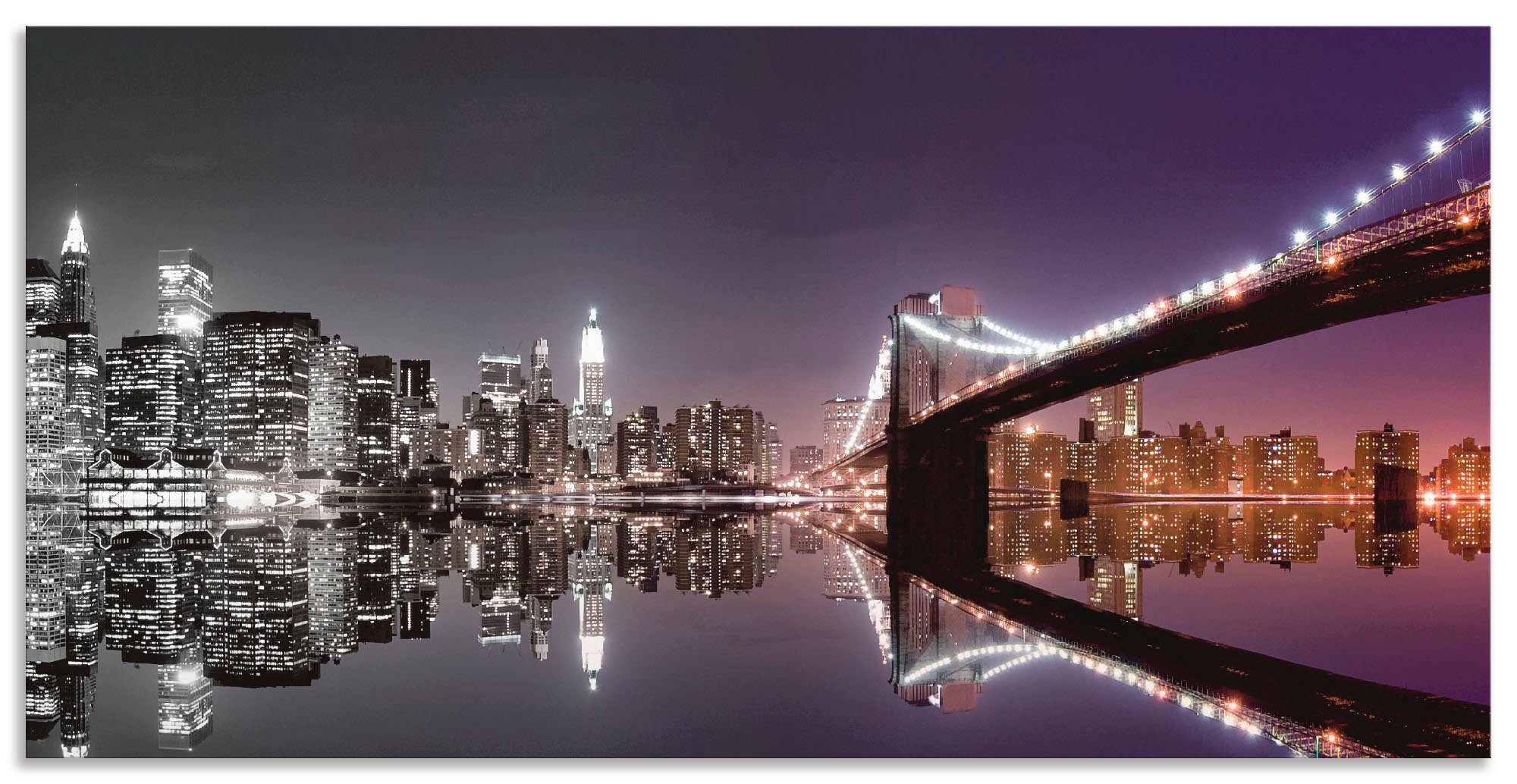 Artland Artprint New York skyline nachtelijke reflectie (1 stuk)