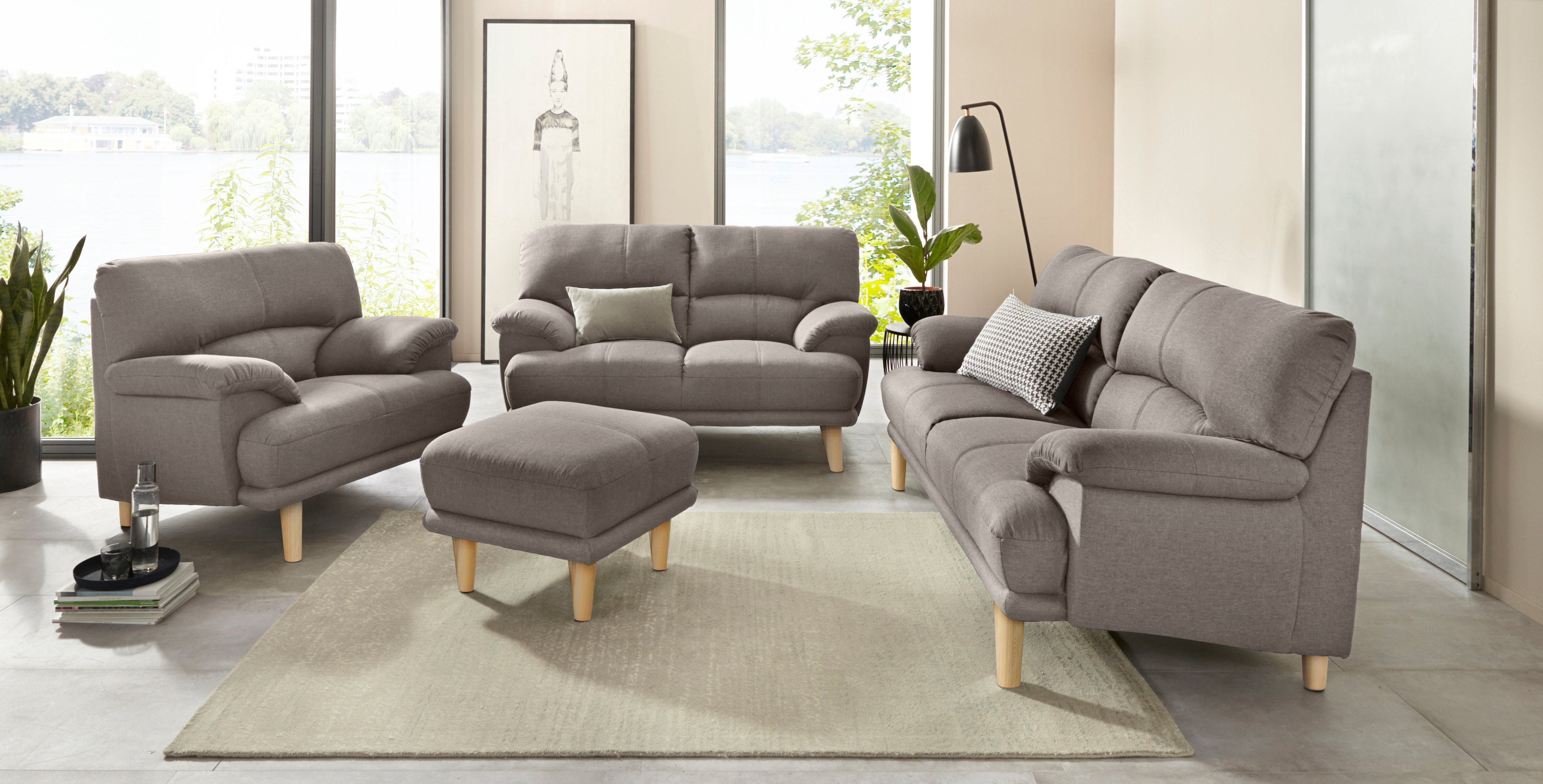 TRENDMANUFAKTUR 2-zitsbank Cecilia, Italiaans design, geweldige details hoog zitcomfort en extra comfortabele armleuningen