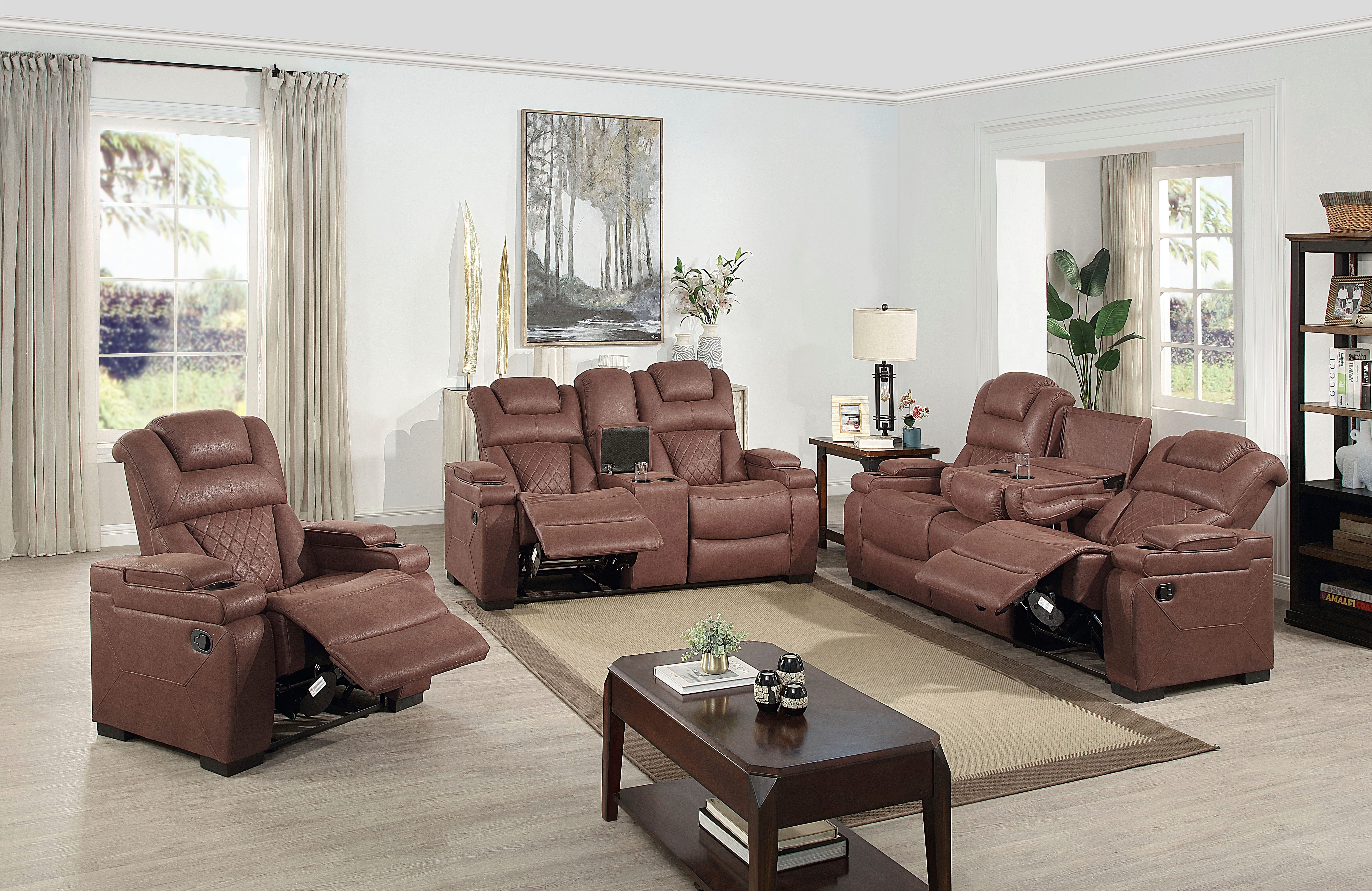 ATLANTIC home collection Relaxfauteuil Faris Relaxfunctie, bekerhouder en opbergruimte in armleuningen