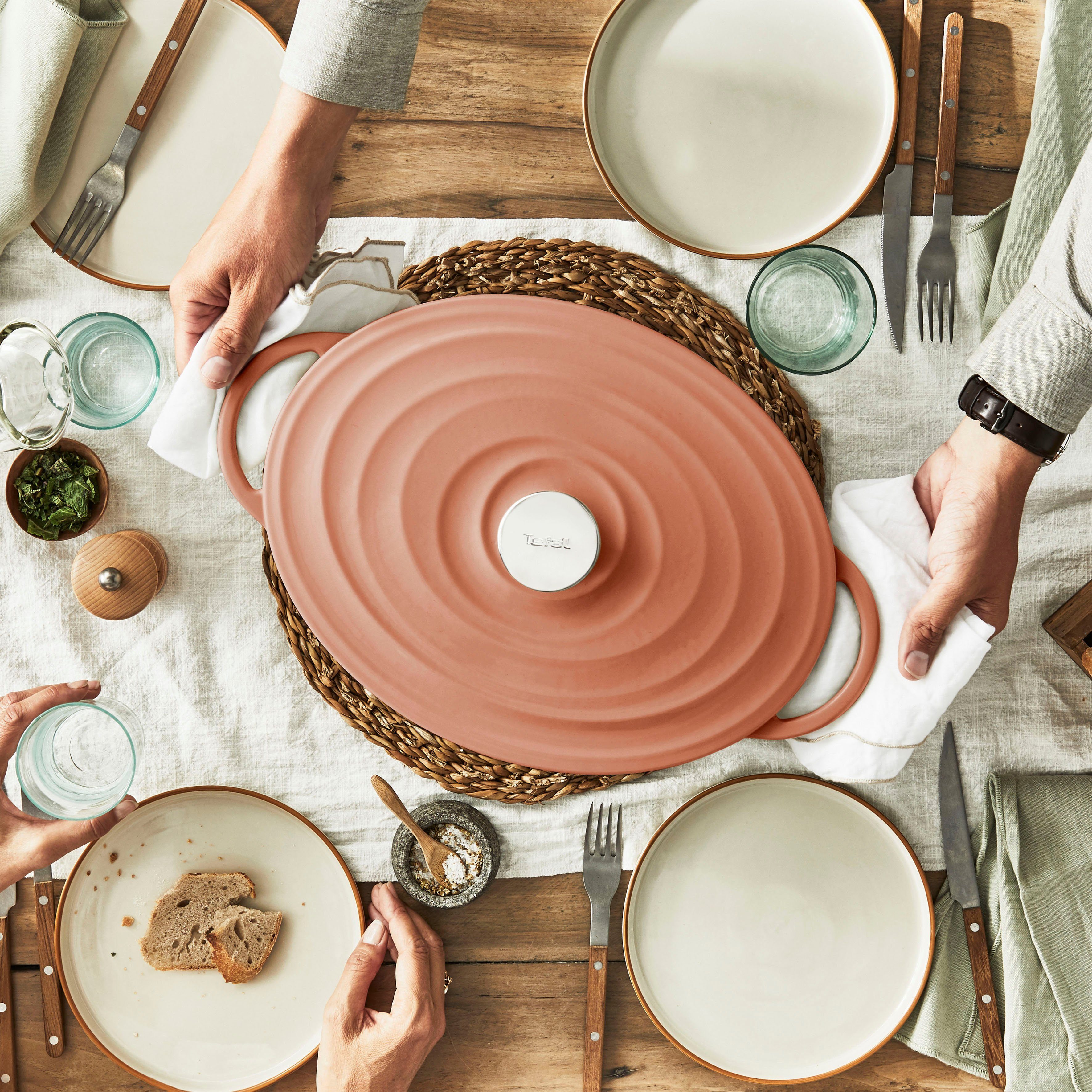 Tefal Braadpan LOV braadpan met deksel, Ø 34 cm, ovaal Inductie, geschikt voor alle soorten fornuizen, incl. e-book (1-delig)