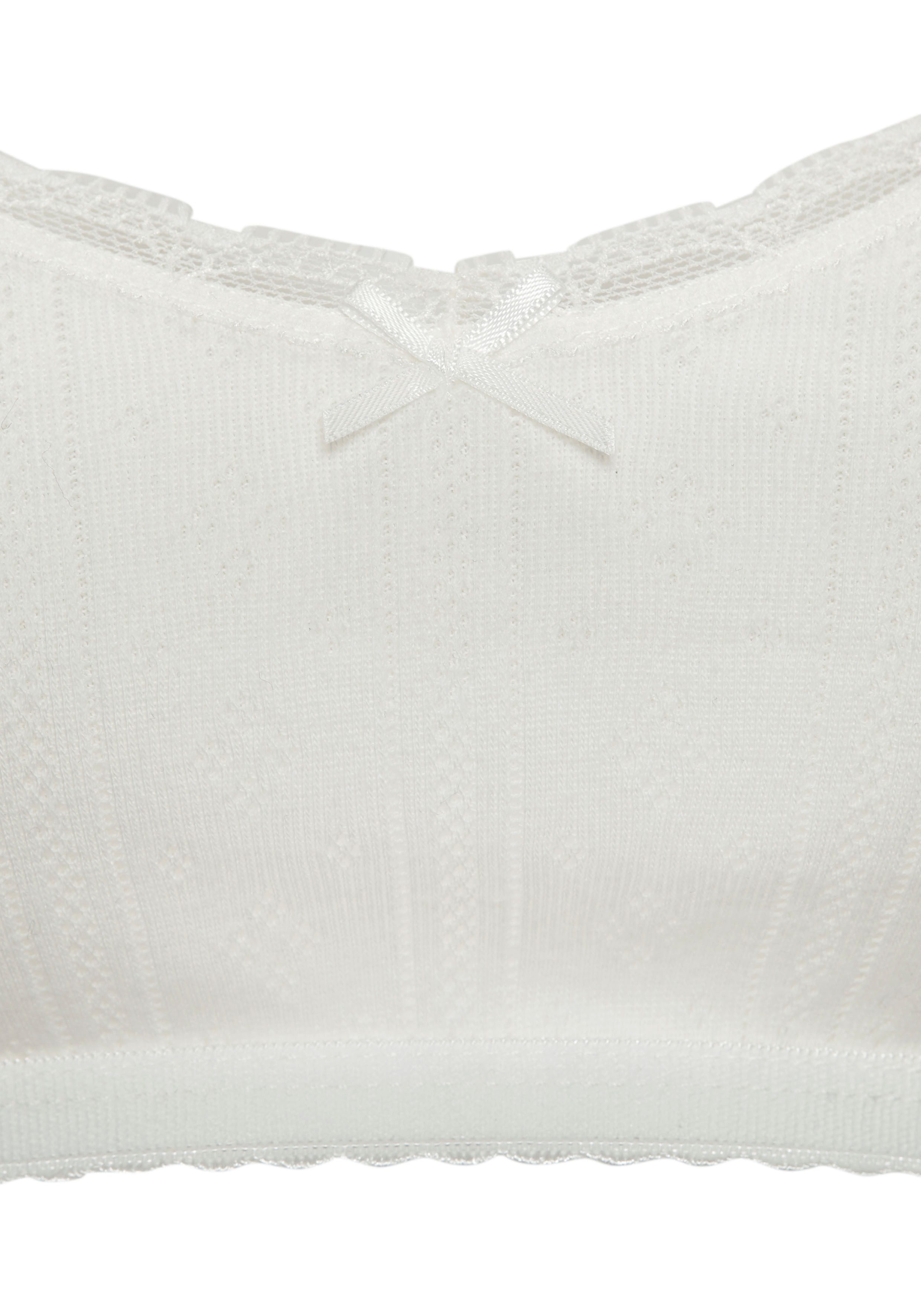 Vivance Bralette van zacht pointelle-breisel met kant