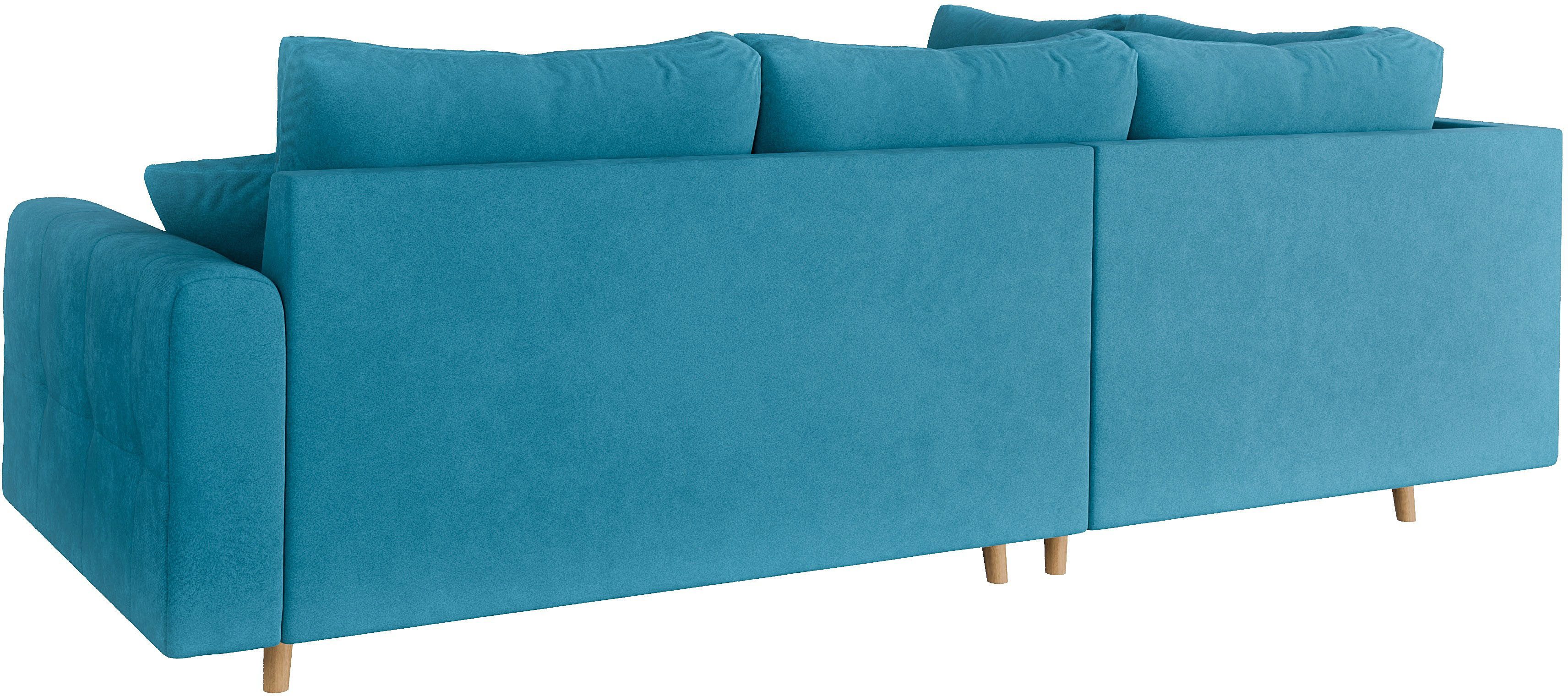 Home affaire Hoekbank CHARRE L-vorm met ottomane, afmetingen B/D/H: 231/161/81 cm fijne stiksels, losse rug- en sierkussens, ook in cord en bouclé