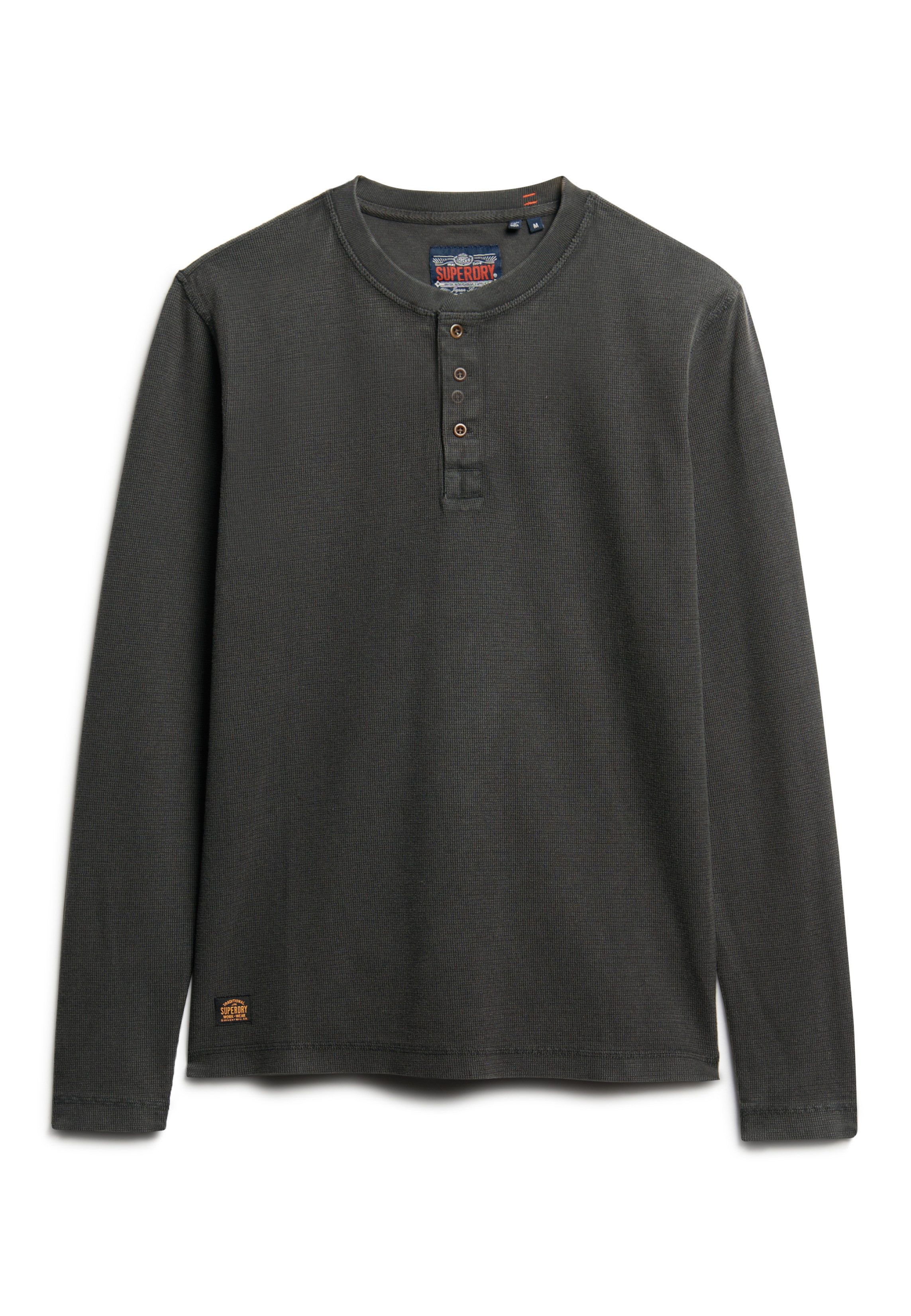 Superdry Shirt met lange mouwen WAFFLE LONG SLEEVE HENLEY TOP