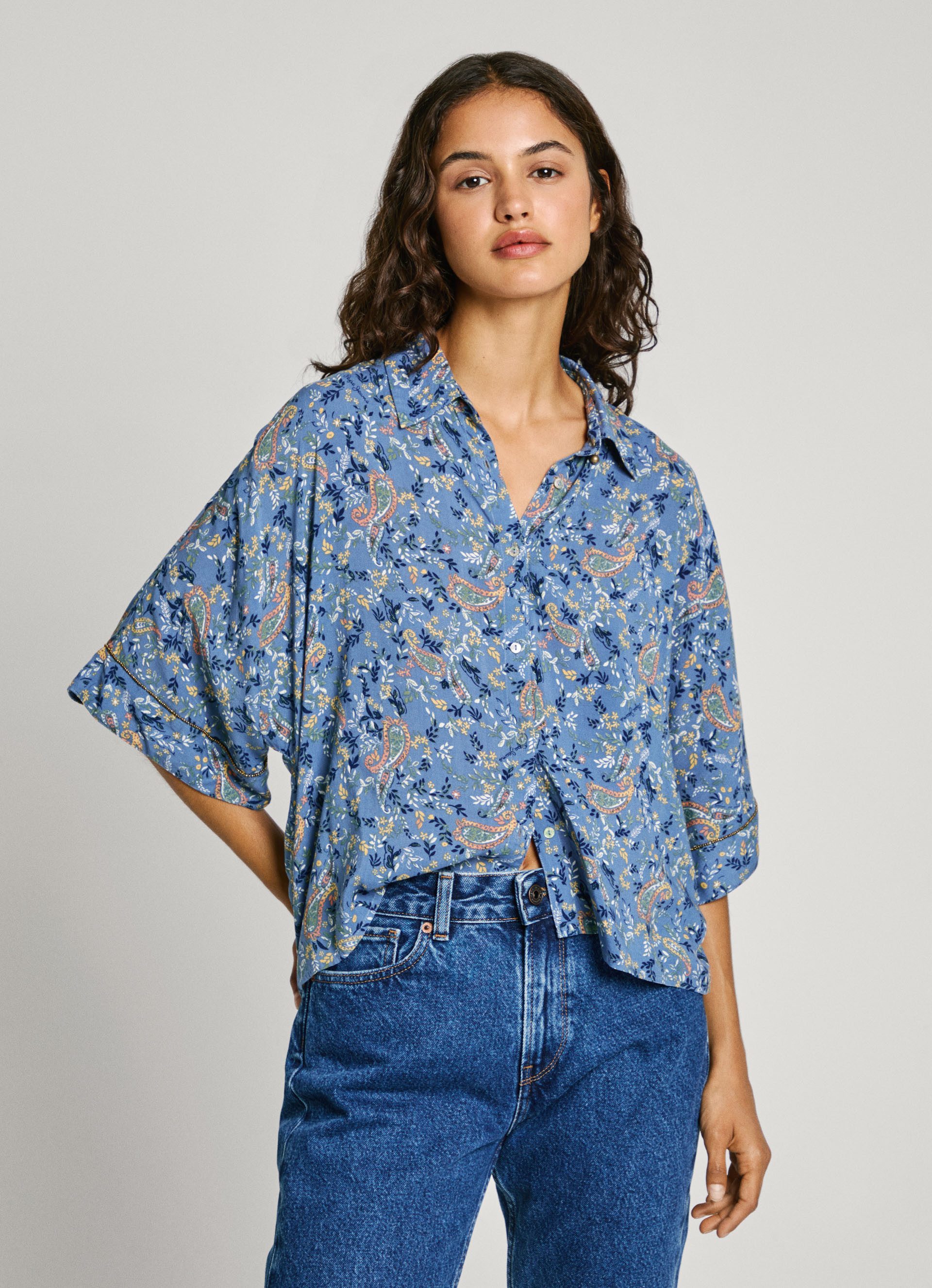 Pepe Jeans Gedessineerde blouse MERY met paisley patroon in trendy pyjama-stijl