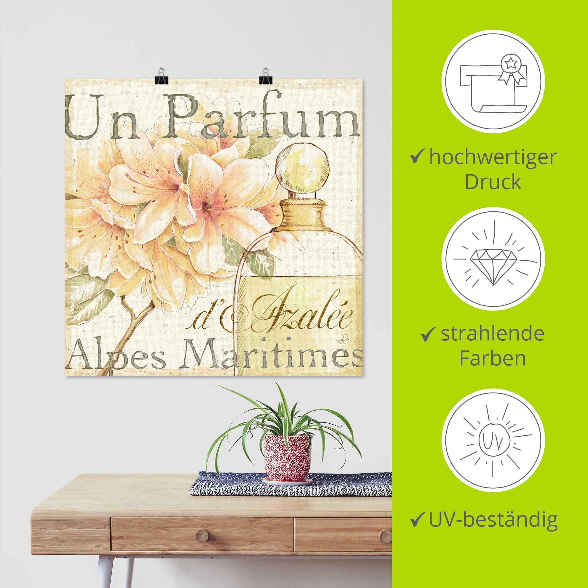 Artland Poster Bloemen en parfum III als artprint op linnen, muursticker of poster in verschillende maten