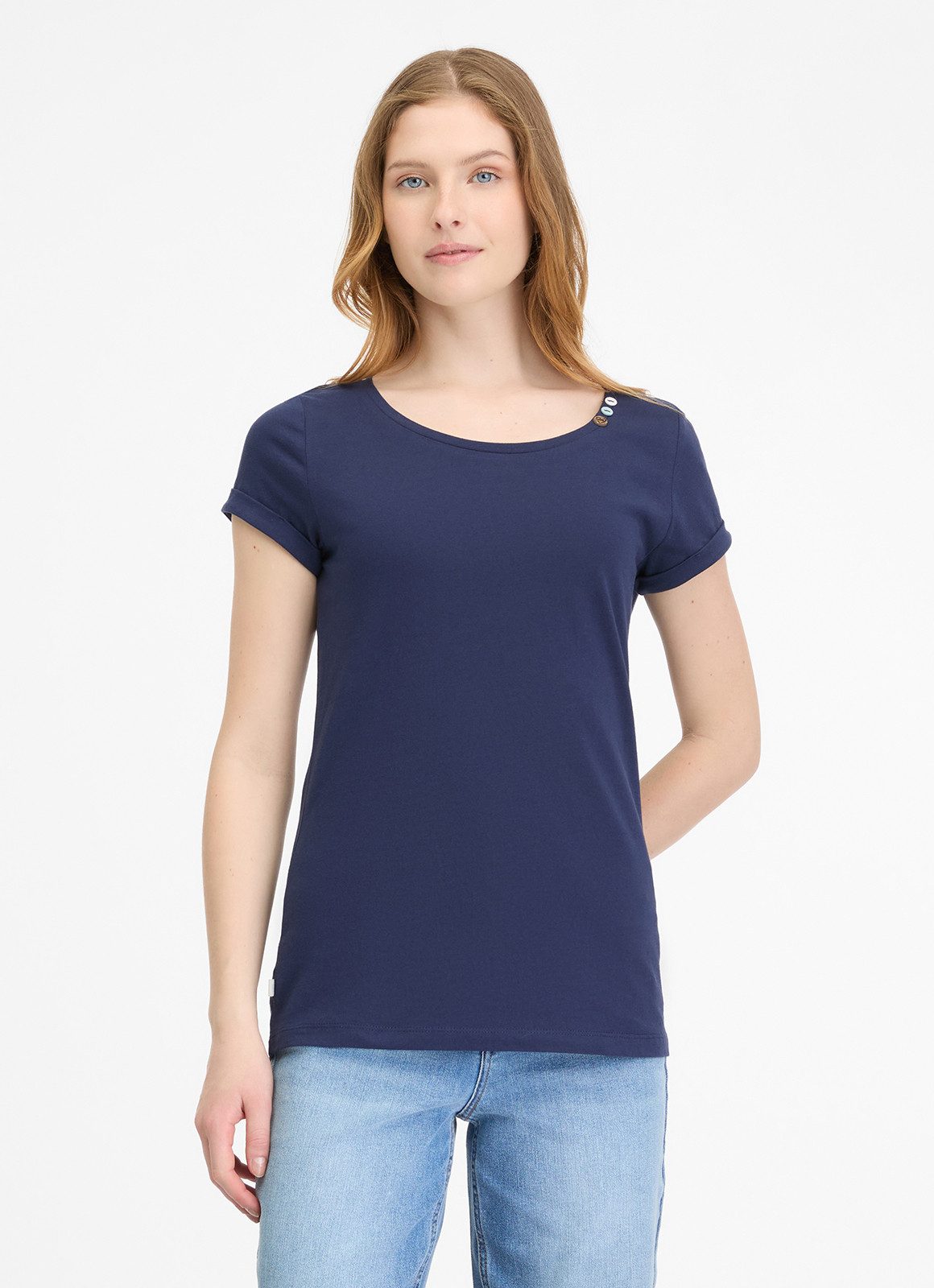Ragwear T-shirt FLLORAH GOTS dames t-shirts maat S (36) blauw